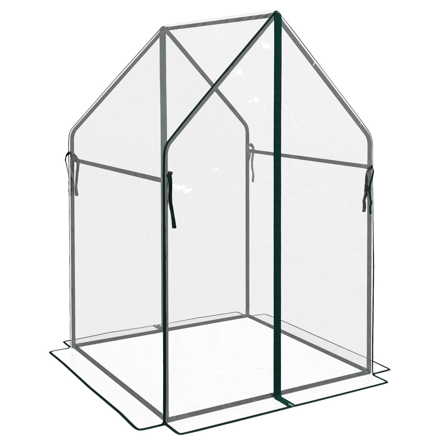 Folie drivhus drivhus med dobbelt dør vindtæt plantehus til have 90 x 90 x 145 cm lavet af PE transparent