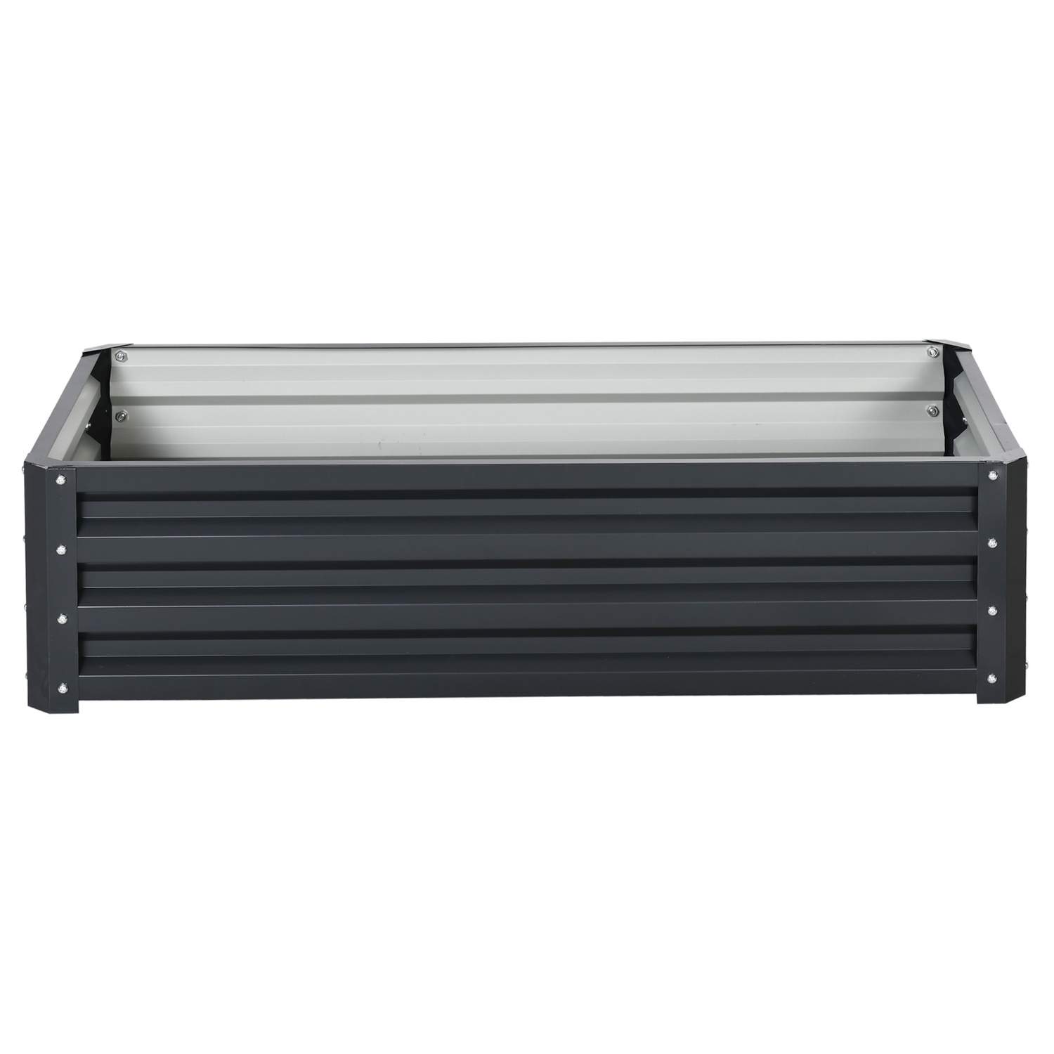Højbed af stål, rustfri plantekasse 120 x 60 x 30,5 cm, åbent grøntsagsbed & urtebed til have og altan, grå