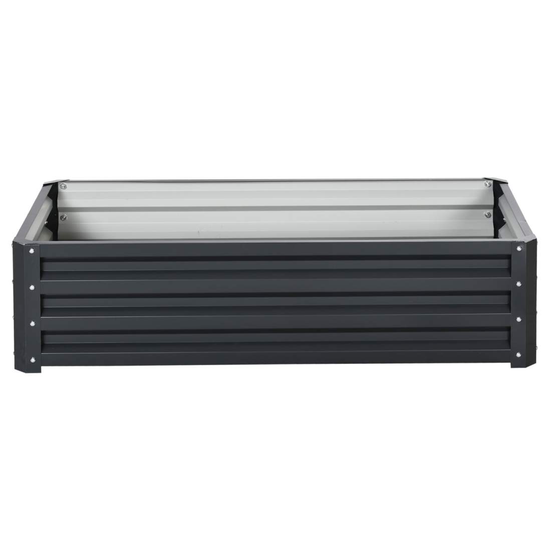 Upphöjd bädd av stål, rostfri växtlåda 120 x 60 x 30,5 cm, öppen grönsaksbädd & örtbädd för trädgård och balkong, grå | Hem & Hobby - Hem & Hushåll - Trädgårdsartiklar - Blomlåda | Pryloteket