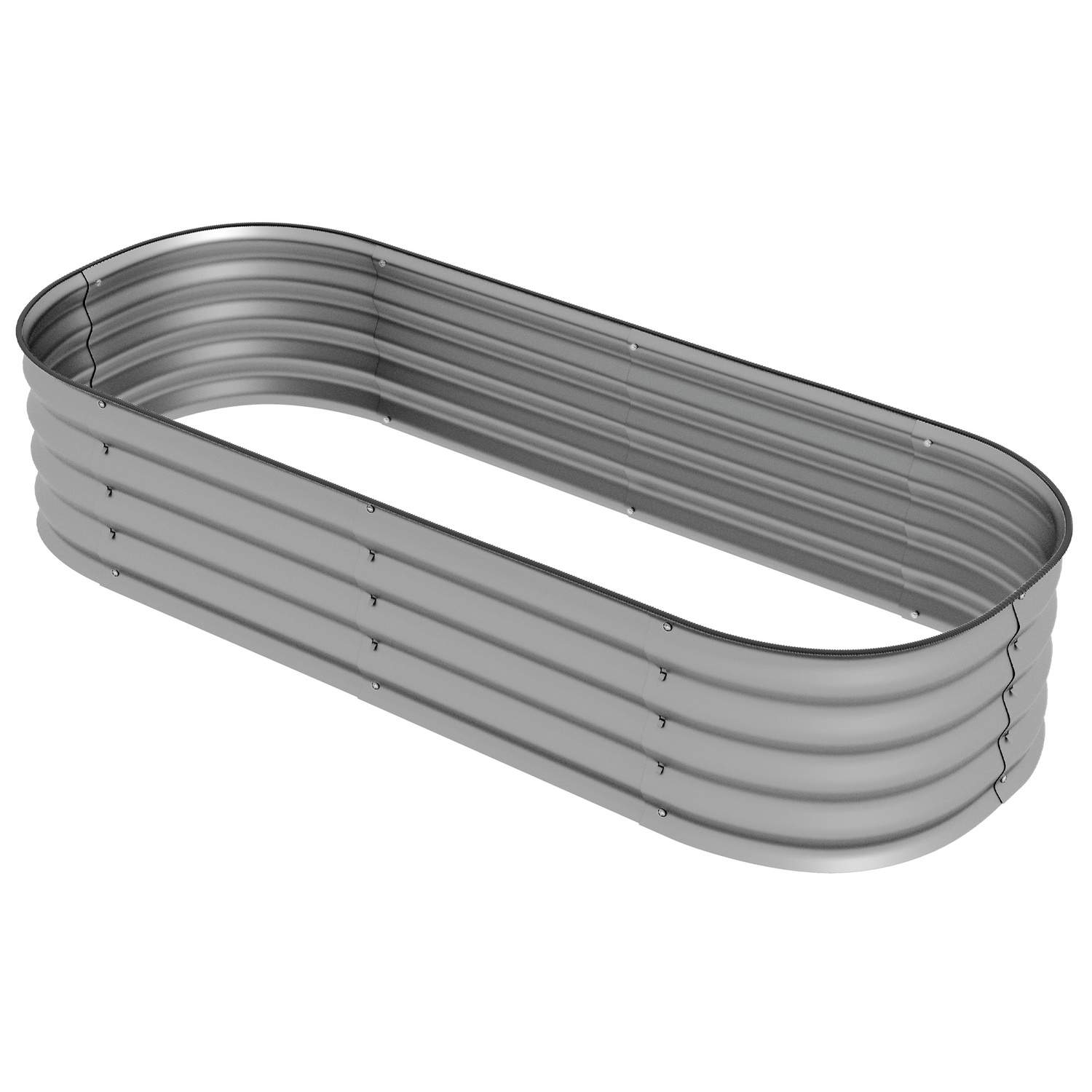 Højbed metal plantekasse 150 x 62 x 30 cm grøntsagsseng gør-det-selv-blomsterkasse med åben bund til havebalkon Urtebed Sølv