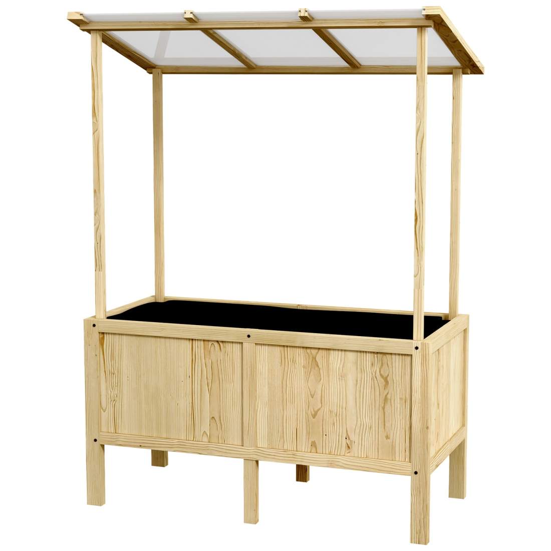 Upphöjd bädd trä kallstomme med lock 110x60x152cm växtlåda med fibertyg för trädgård balkong natur | Hem & Hobby - Hem & Hushåll - Trädgårdsartiklar - Blomlåda | Pryloteket