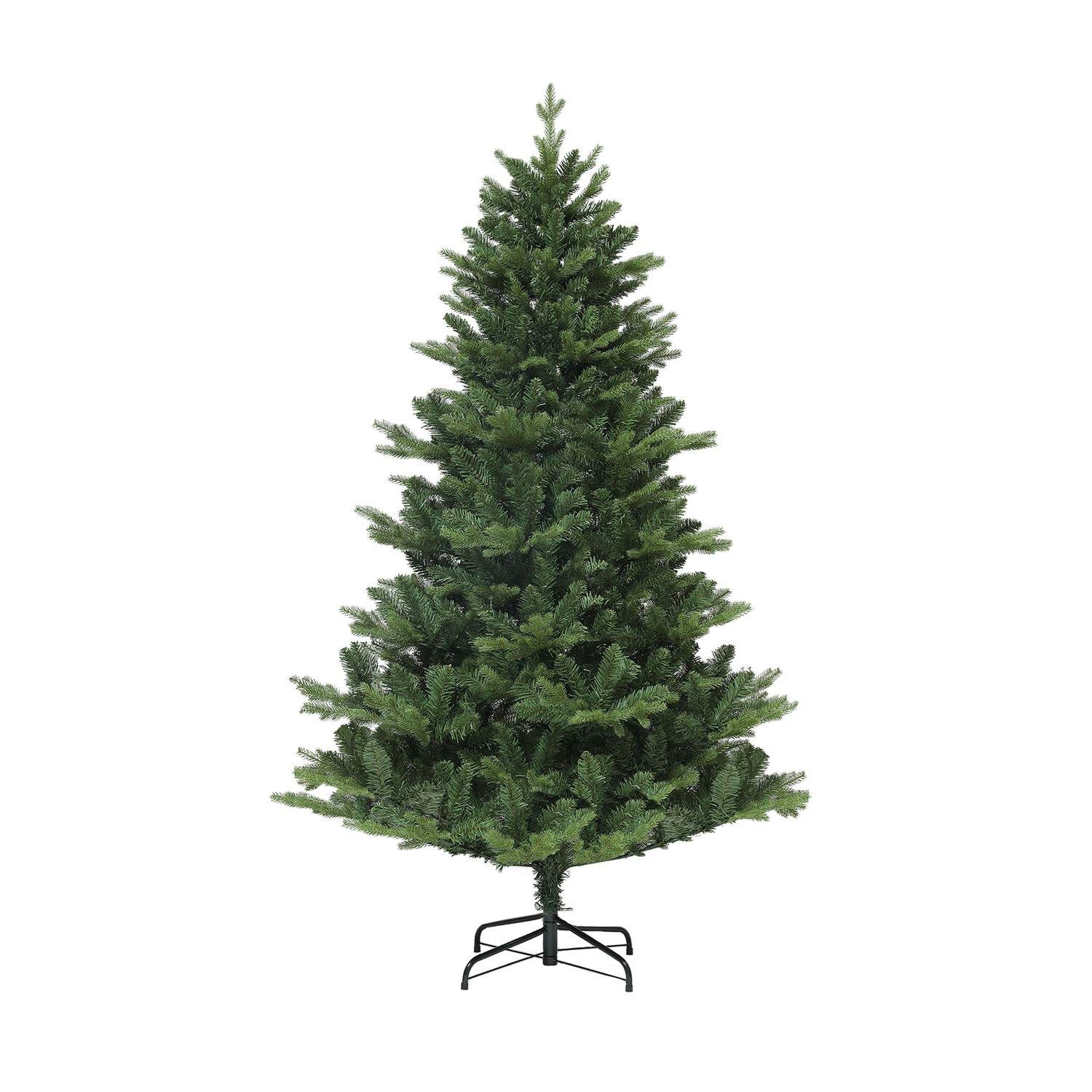 Kunstigt juletræ, 180 cm juletræ med 818 spidser, hurtig montage foldesystem, stålfod, til juledekoration, indendørs, grøn