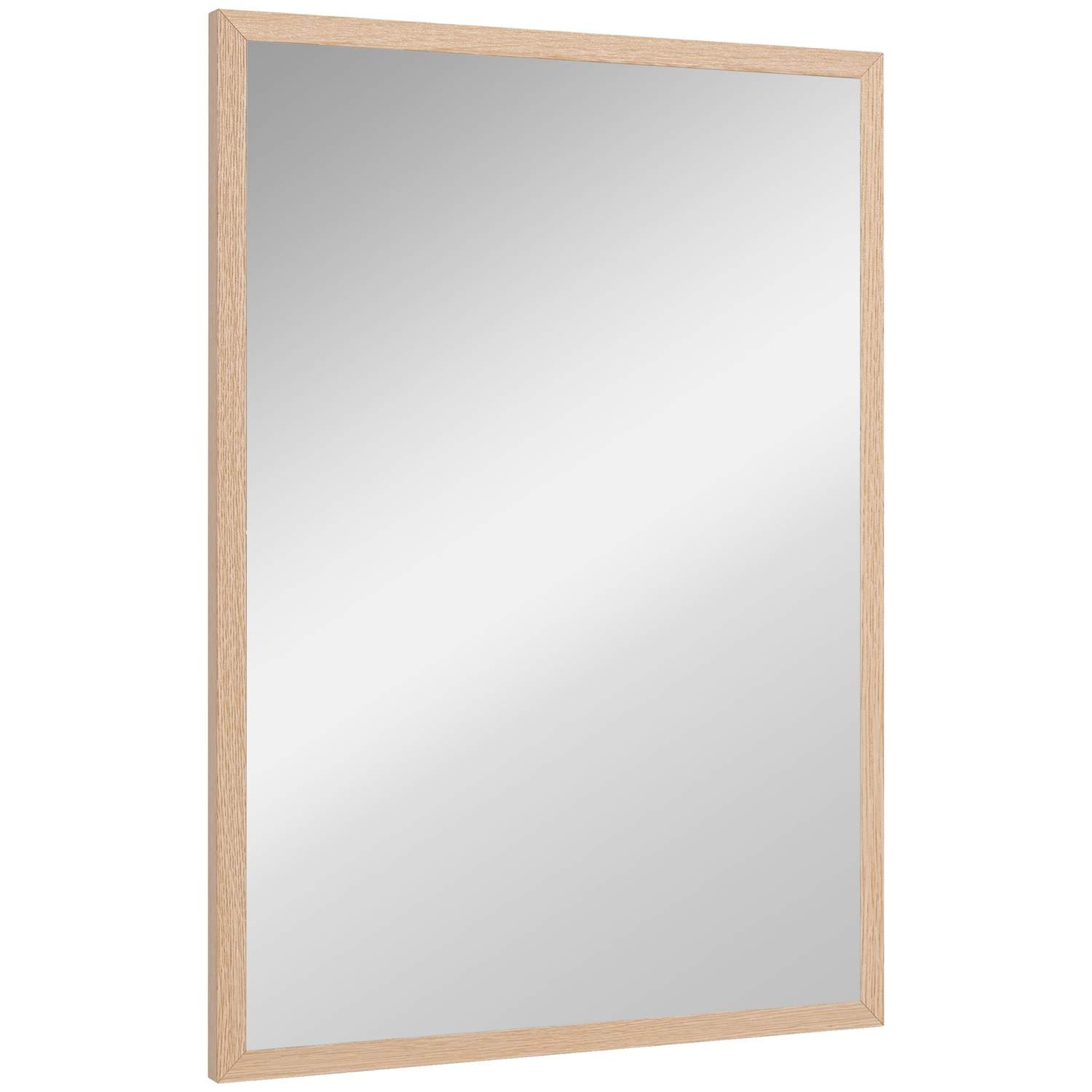 Vægspejl 50x70cm dekorativt spejl med 4 kroge Rektangulært spejl til soveværelse badeværelse