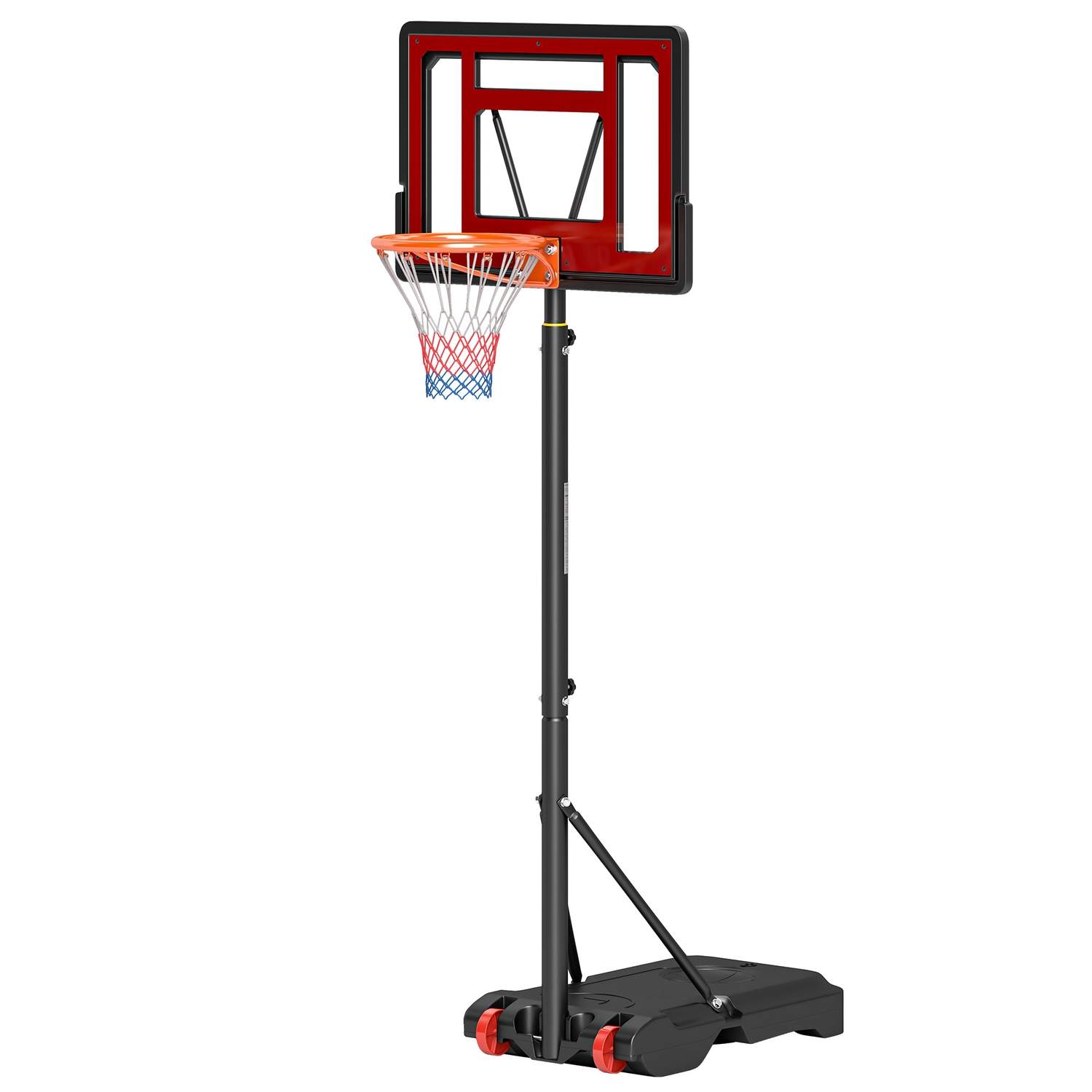 Udendørs basketballstativ med hjul, 160-210 cm højdejusterbar Basketballring med stativ, 83x59cm bagvæg, til teenagere i baghave
