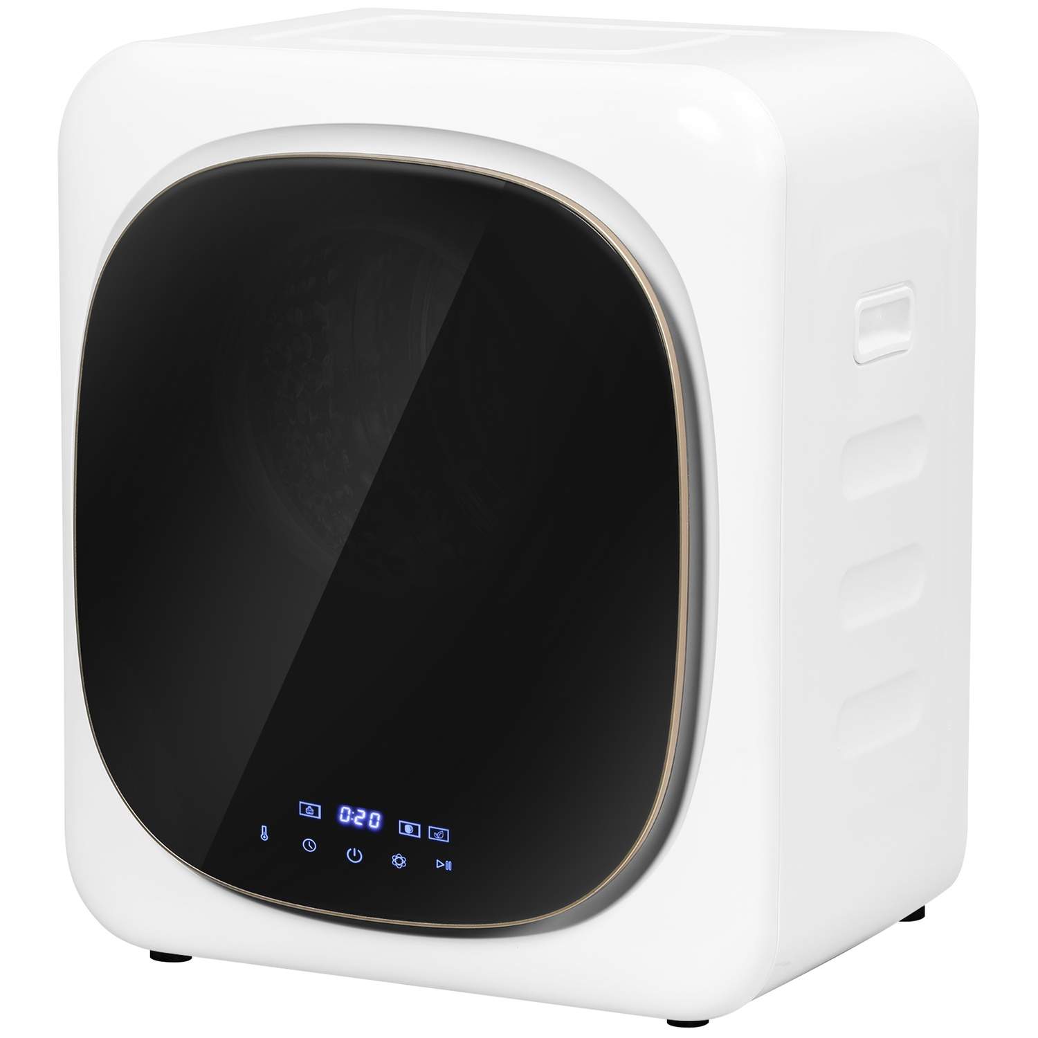 Udstødningstørretumbler 4 kg tørretumbler med desinfektion, deodorisering, smart mode, tørretumbler med rustfri stålbakke, front