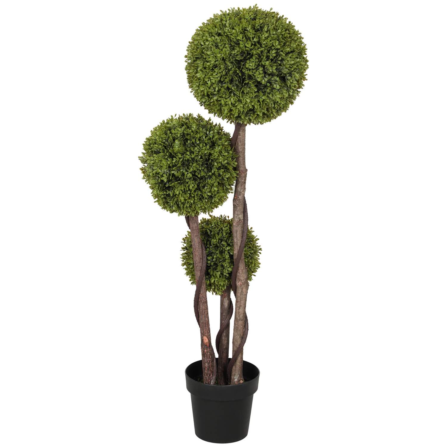 Kunstig buksbom, 115 cm stueplante, kunstig plante i potte, dekorativ plante, dekorative planter til hjemmet, kontoret, entreen,
