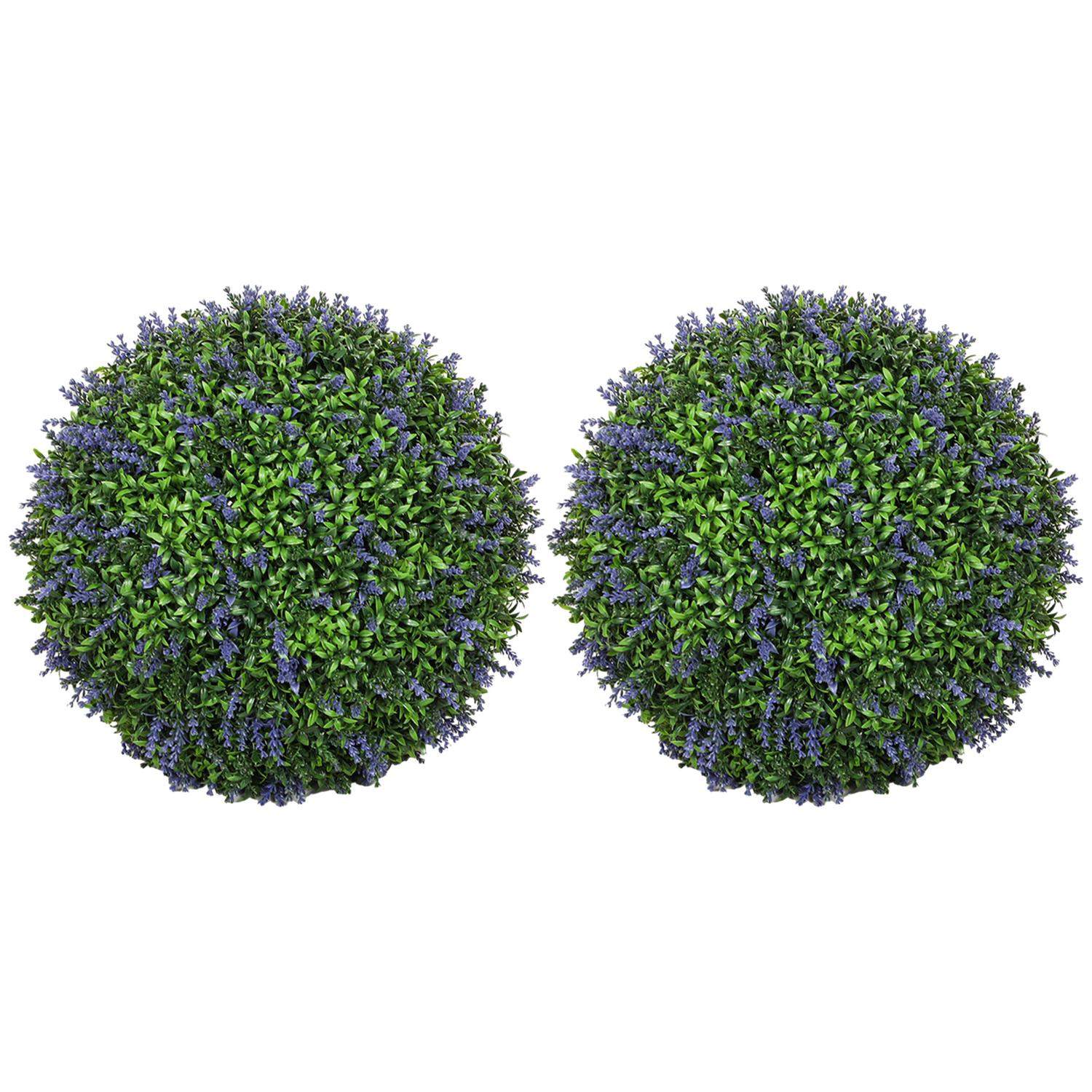 Sæt med 2 kunstig lavendel, 42 cm stueplante, kunstig plante i kugleform, store dekorative kunstige blomster til hjemmet, kontor