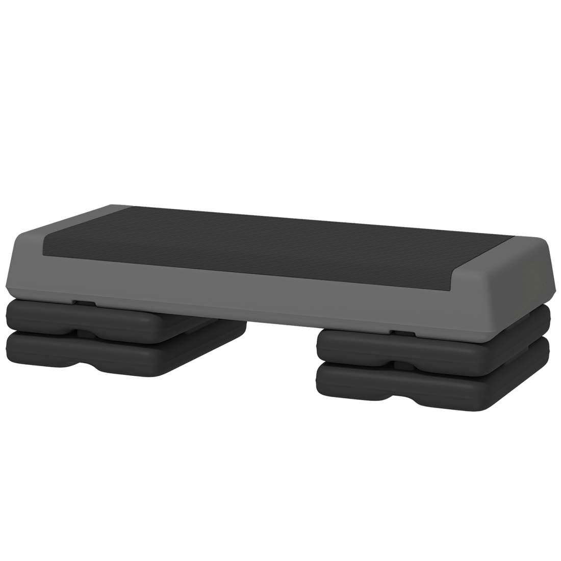 Aerobic stepper, 10,5/15,5/20,5 cm höjdjusterbar stegbräda, halkfri, för hem, gym, kontor, plast, grå | Sport & Fritid - Träning | Pryloteket