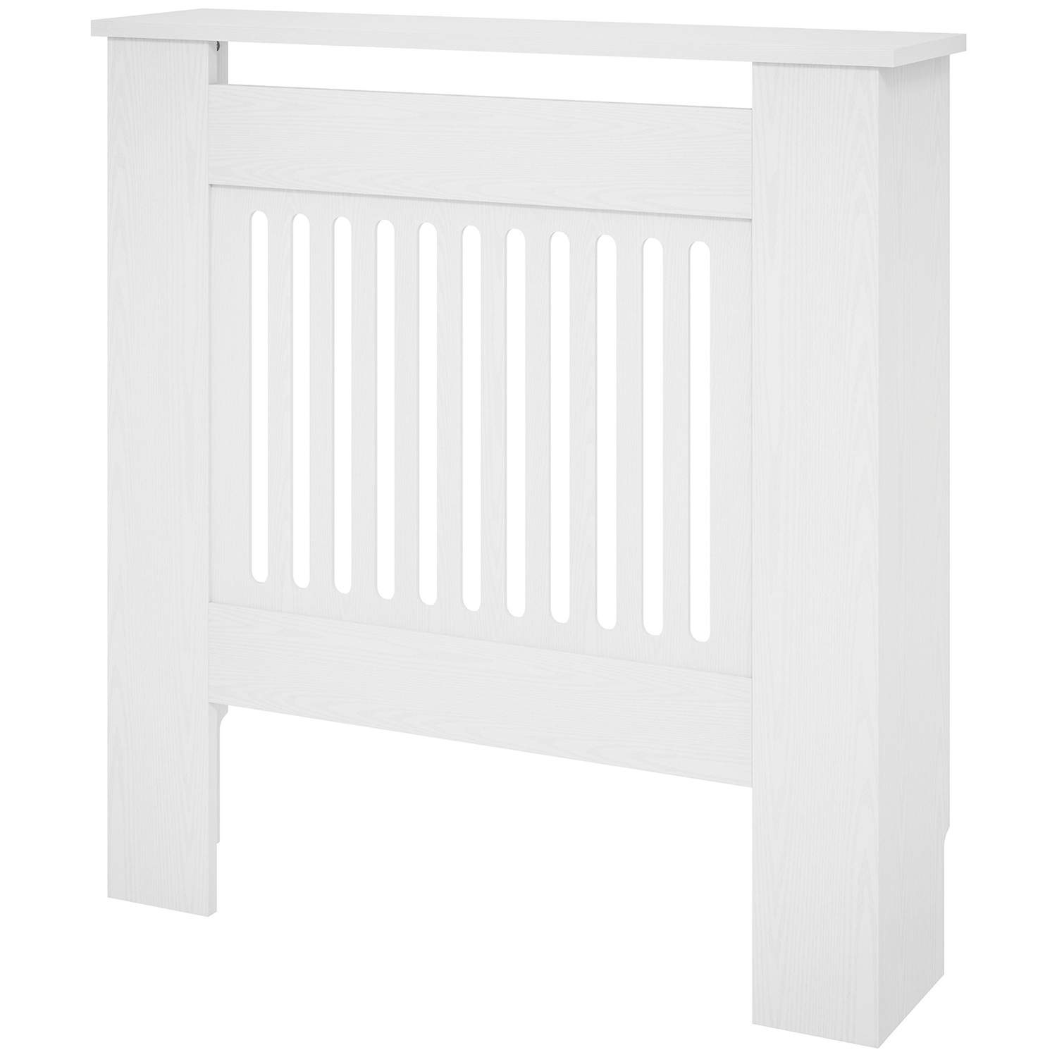 Radiatorafdækning med vandrette lameller, hvid radiatorafdækning, radiatordekoration, varmeafdækning til stue, soveværelse, 78 x