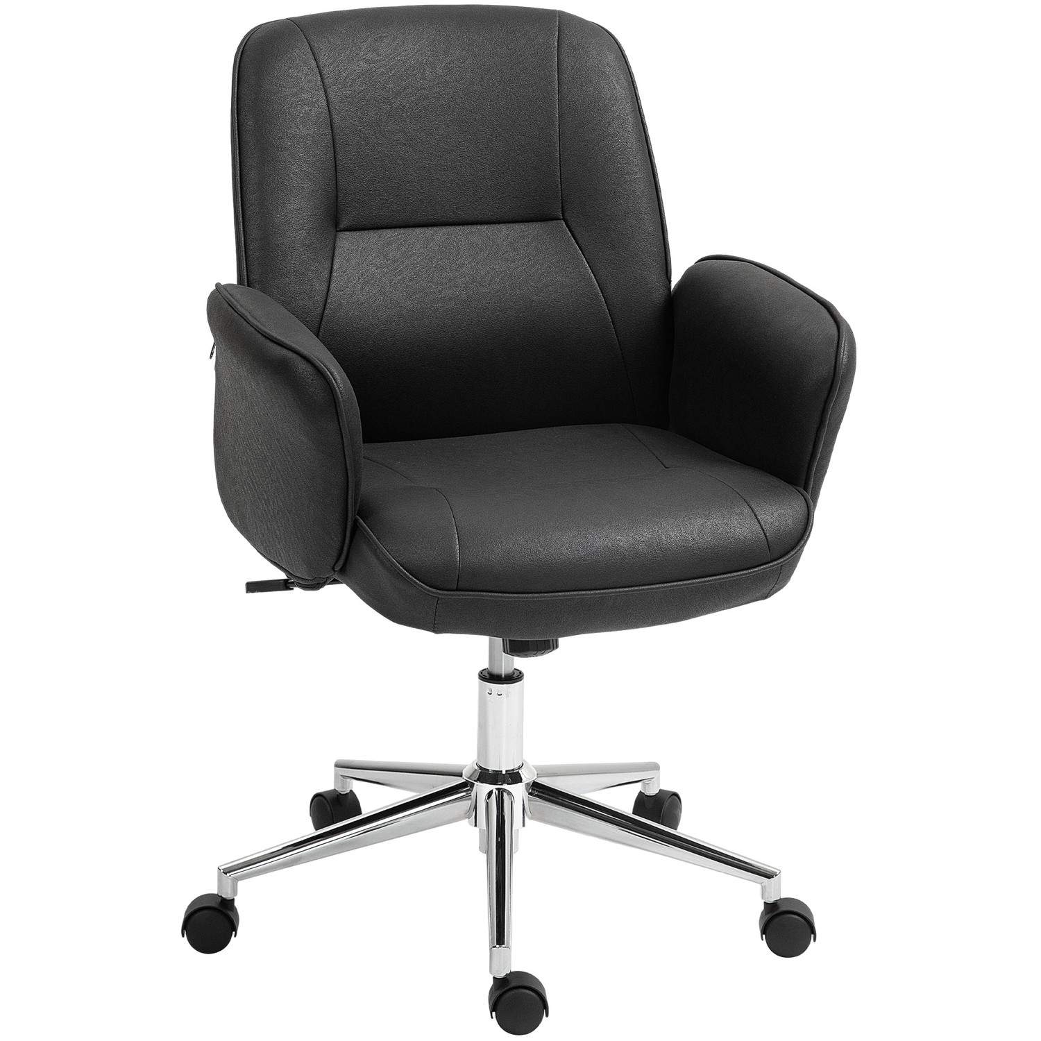 Kontorstol med vippefunktion, skrivebordsstol, højdejusterbar drejestol, ergonomisk arbejdsstol, moderne, kan holde op til 120 k