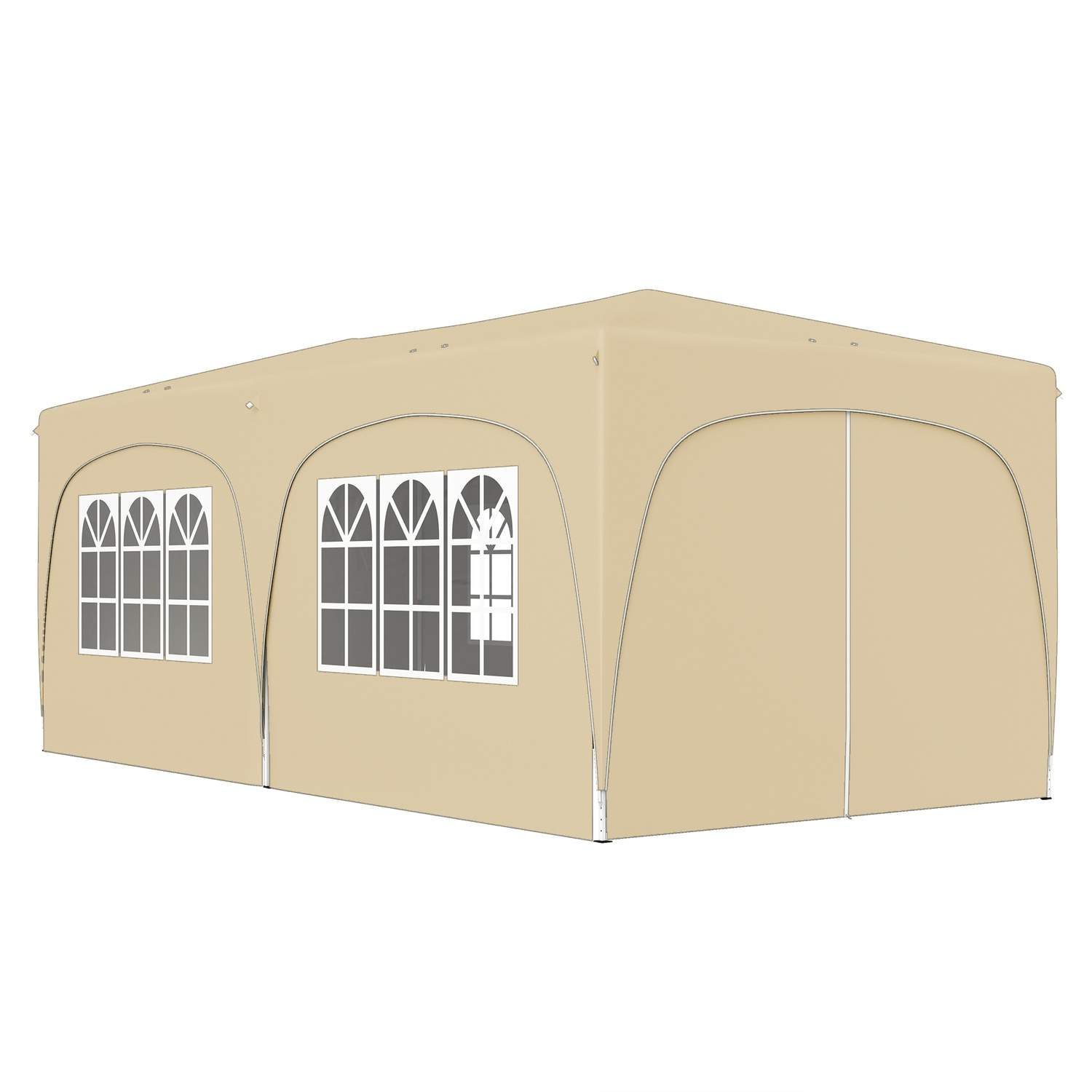 Lysthus ca 3x6m, vandafvisende, stabilt, vintersikkert pop-up foldepavillon, UV-beskyttelse 50+, sammenfoldeligt partytelt, have