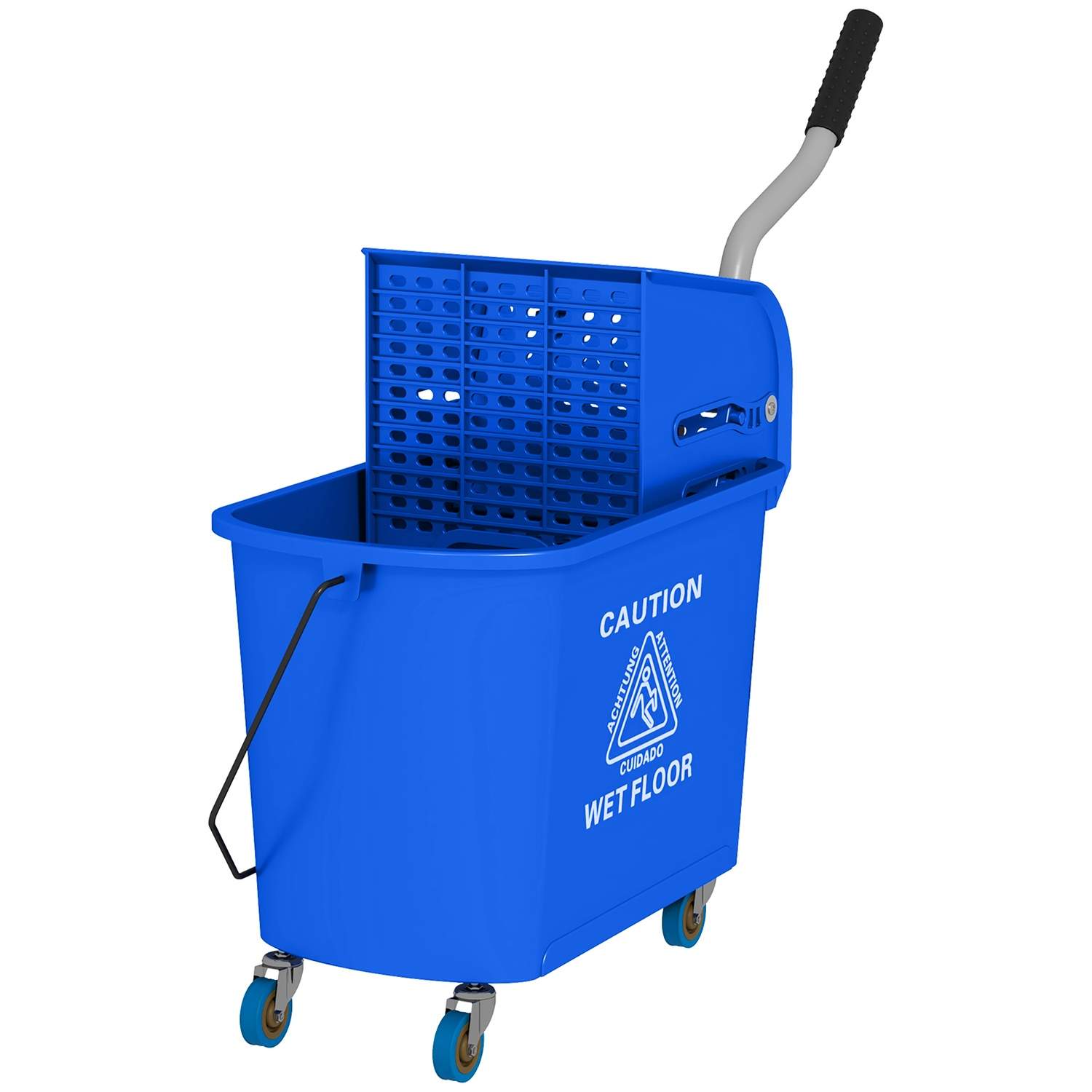 Rengøringsvogn Vaskespand Husholdning 20 L med Spinner og Separator til rent snavset vand Blå 60L x 27W x 70,5H cm