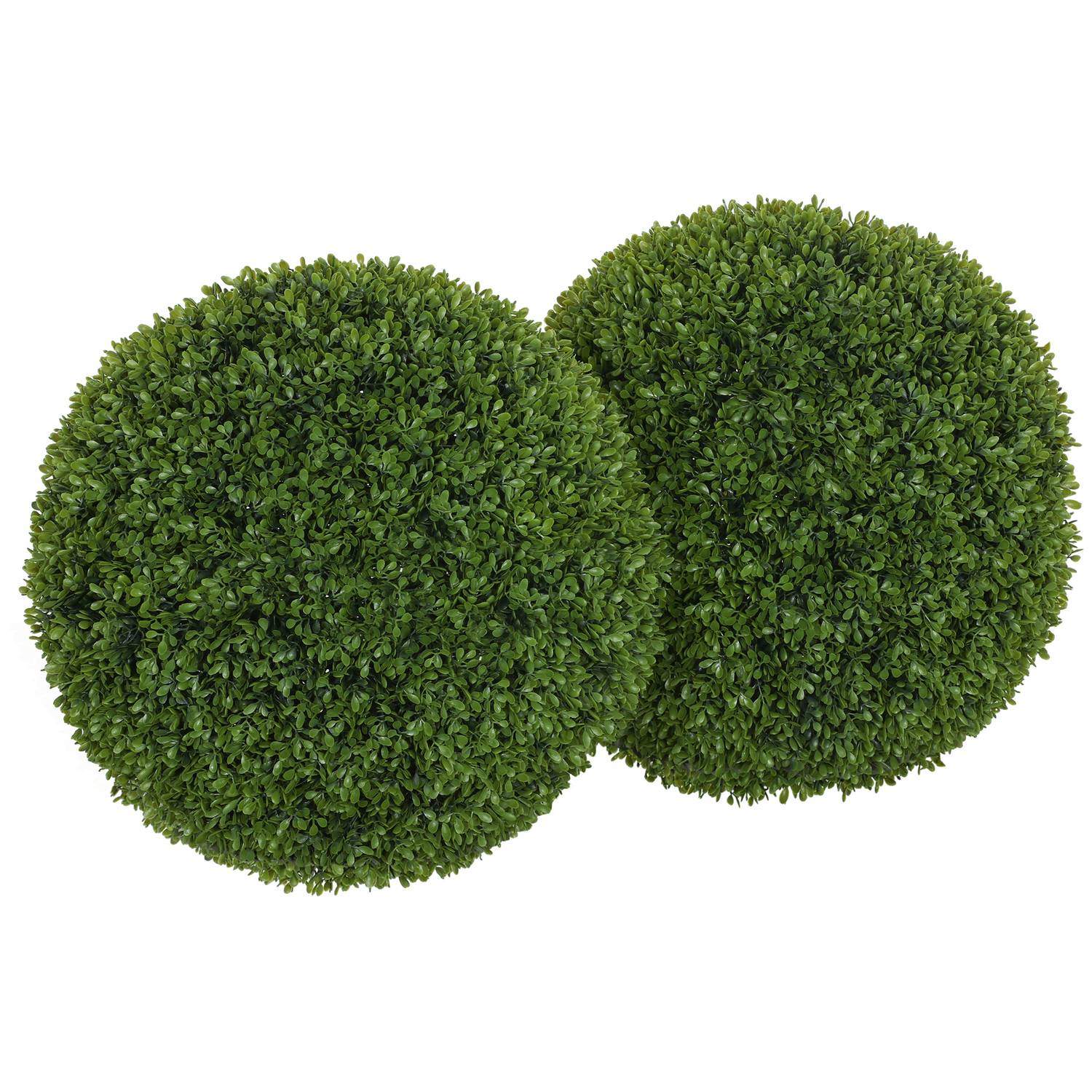 Sæt med 2 kunstige buksbomkugler 40 cm kunstige planter, kunstige plastikplanter buksbomkugler, falsk plante til stue, soveværel