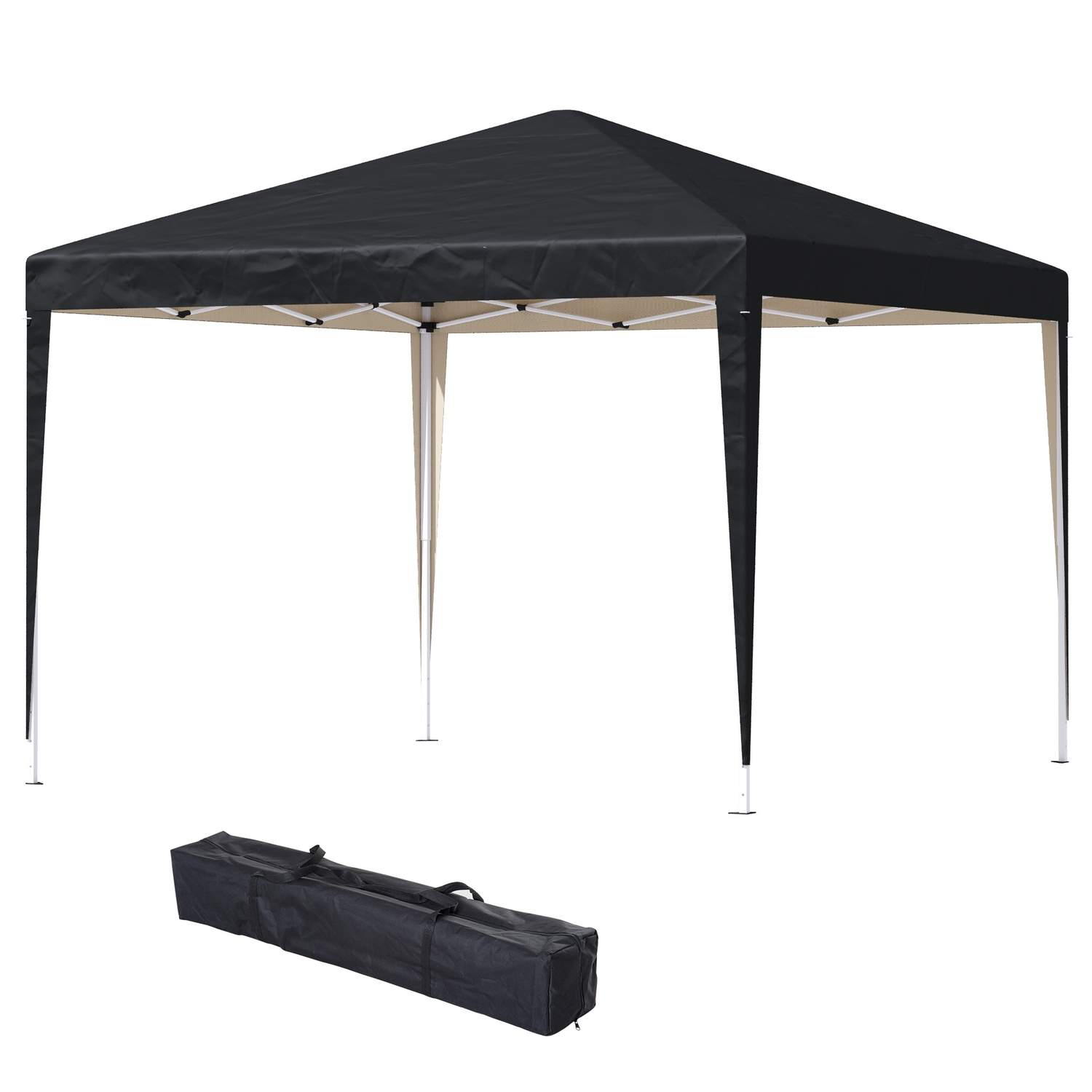 Pavillon ca 3x3m, vandafvisende, stabil, vintertæt pop-up foldepavillon, UV beskyttelse, sammenklappeligt partytelt, havetelt me