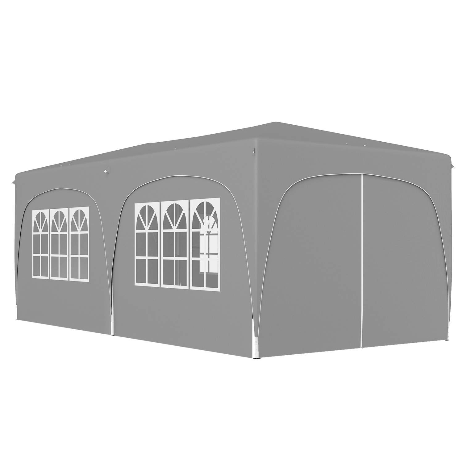 Lysthus ca. 3x6m, vandafvisende, stabilt, vintersikkert pop-up foldepavillon, UV-beskyttelse 50+, sammenklappeligt partytelt, ha