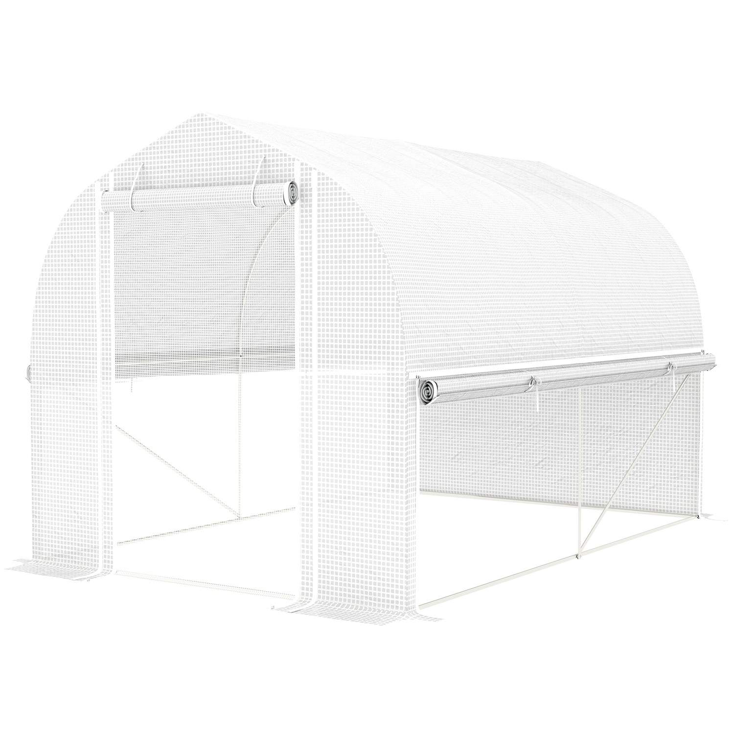 Kasvihuone 3 x 2 x 2 m kalvokasvihuone 4 ikkunalla ja ovella, rullattavat sivuseinät, UV-suojattu kalvotunnelitomaattitalo galva