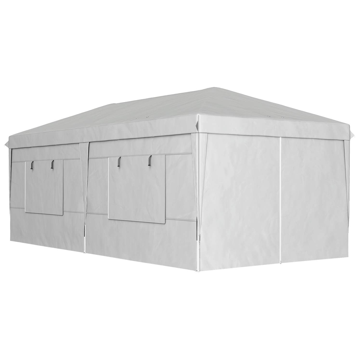 Lysthus ca. 3x6m, vandafvisende, stabilt, vintersikkert pop-up foldepavillon, UV-beskyttelse 50+, sammenklappeligt partytelt, ha