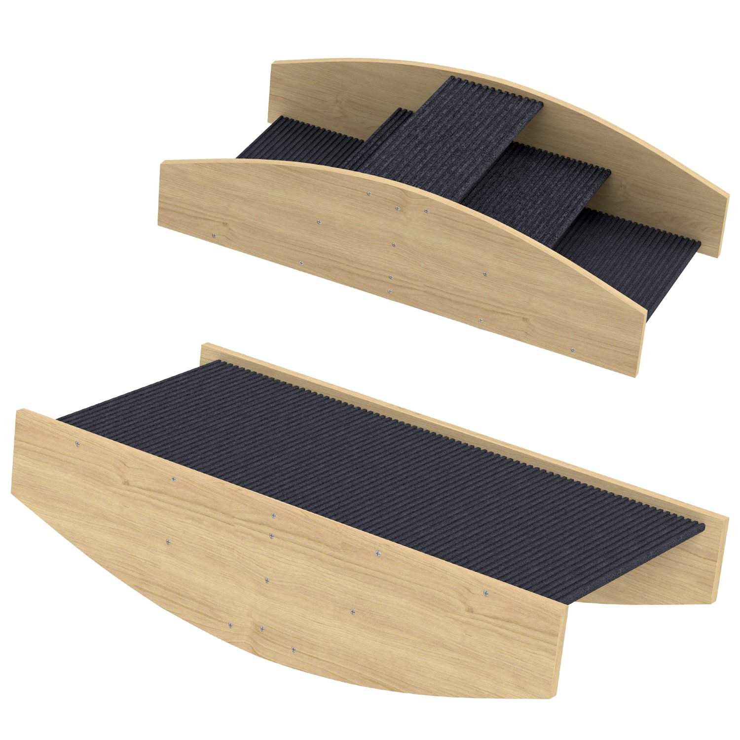 2-i-1 hunderocker, hundeagilityrocker lavet af træ, hundeagilityrampe til små, mellemstore hunde under 15 kg, for balance, selvt