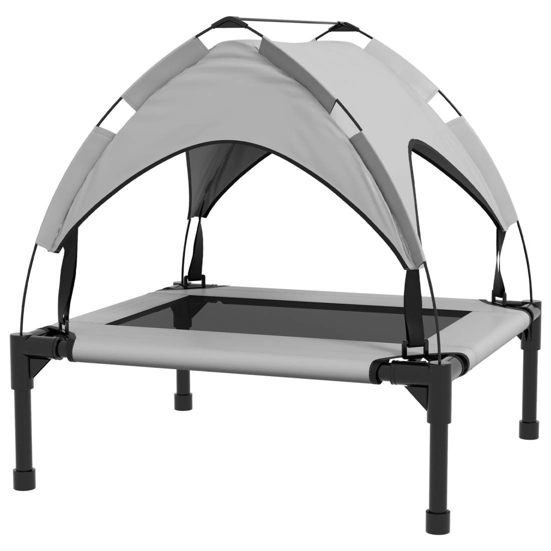 Forhøjet hundeseng med baldakin, kæledyrsseng, udendørs hundeseng med tag, åndbar, til små og mellemstore hunde Lysegrå Oxford 7
