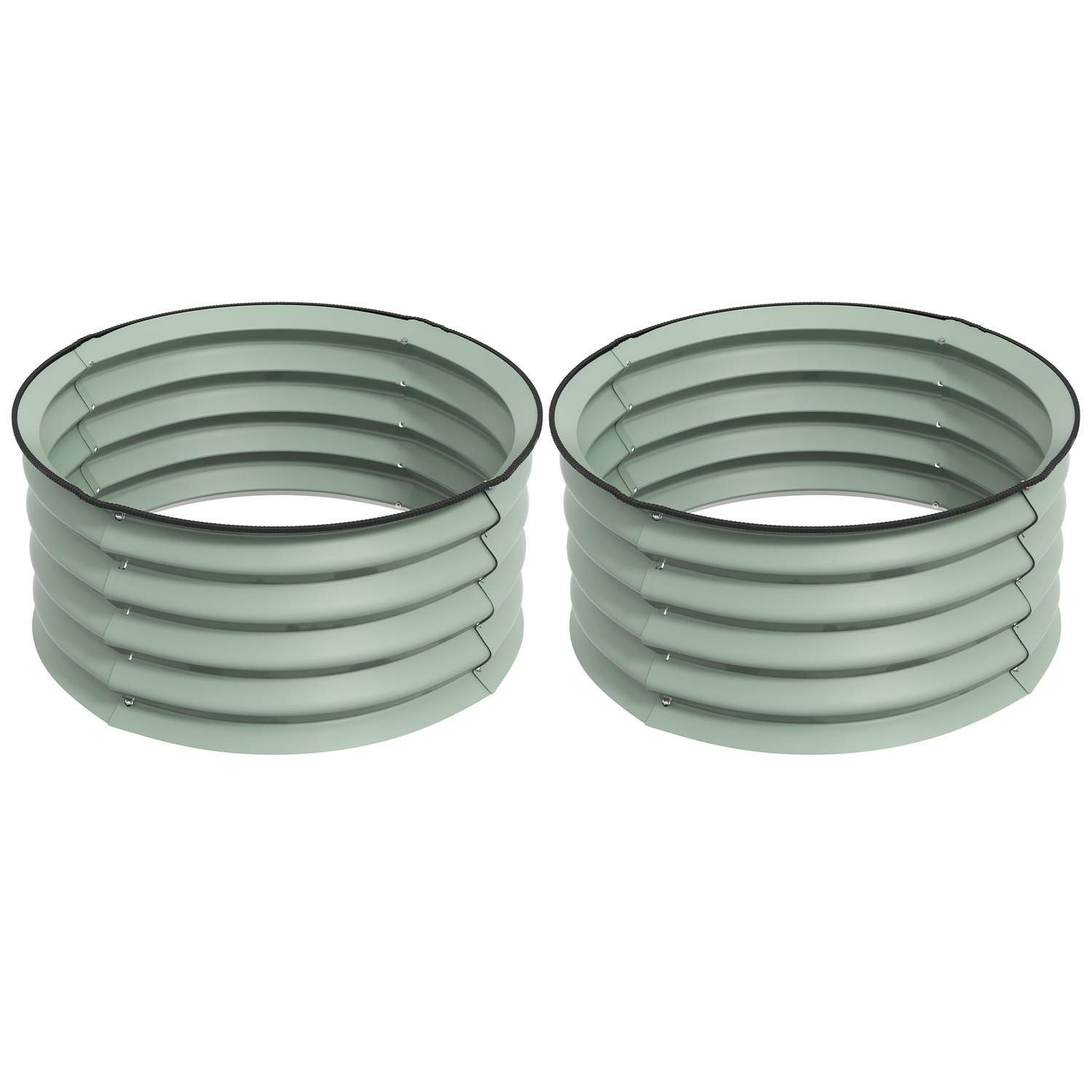 Sæt med 2 højbede af stål, plantebed, kold ramme, havebed, blomsterkasse, stabelbar, plantekasse, grøntsagsbed, diameter 60 x 30