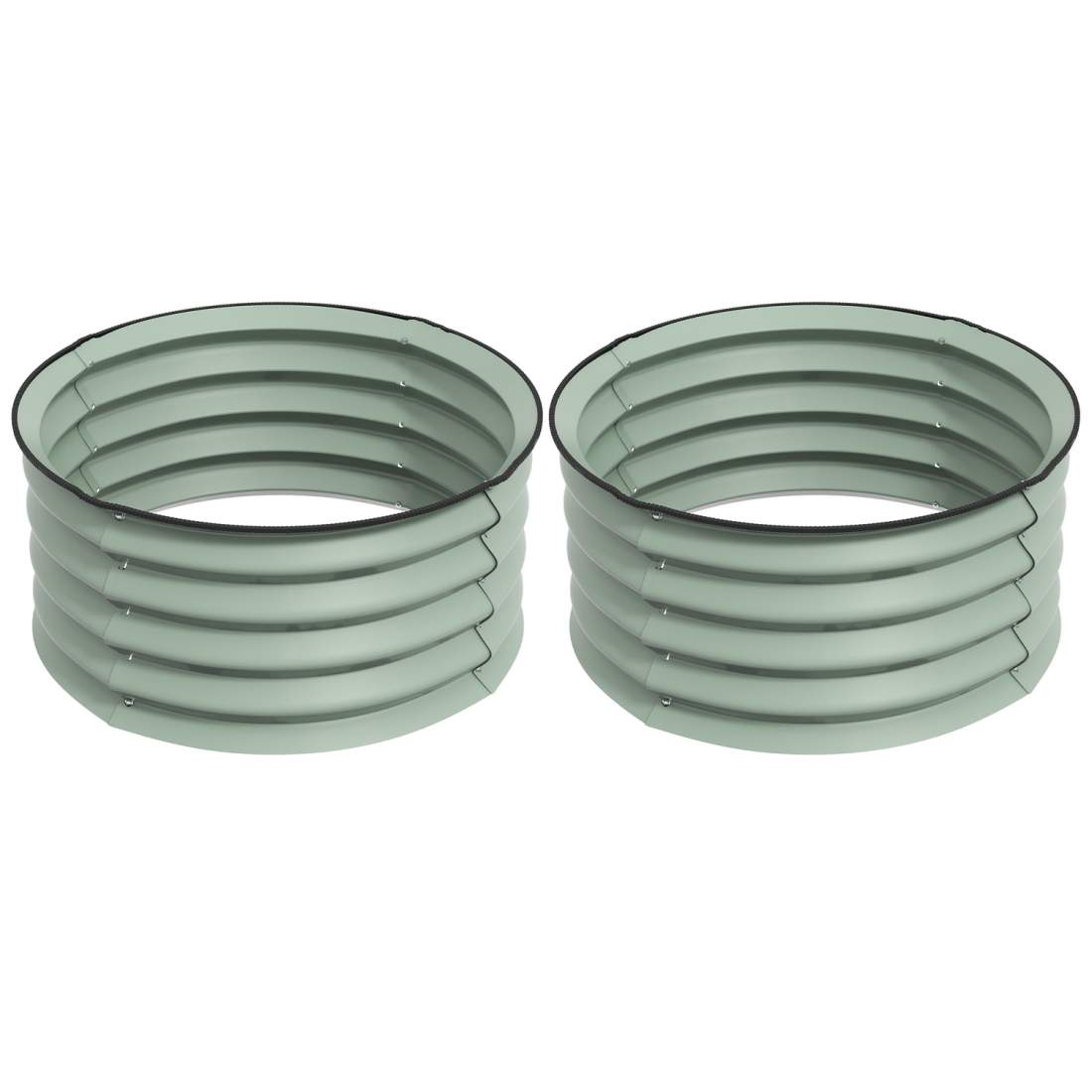 Set med 2 högbäddar av stål, växtbädd, kall ram, trädgårdsbädd, blomlåda, stapelbar, växtlåda, grönsaksbädd, diameter 60 x 30 cm | Hem & Hobby - Hem & Hushåll - Trädgårdsartiklar - Blomlåda | Pryloteket