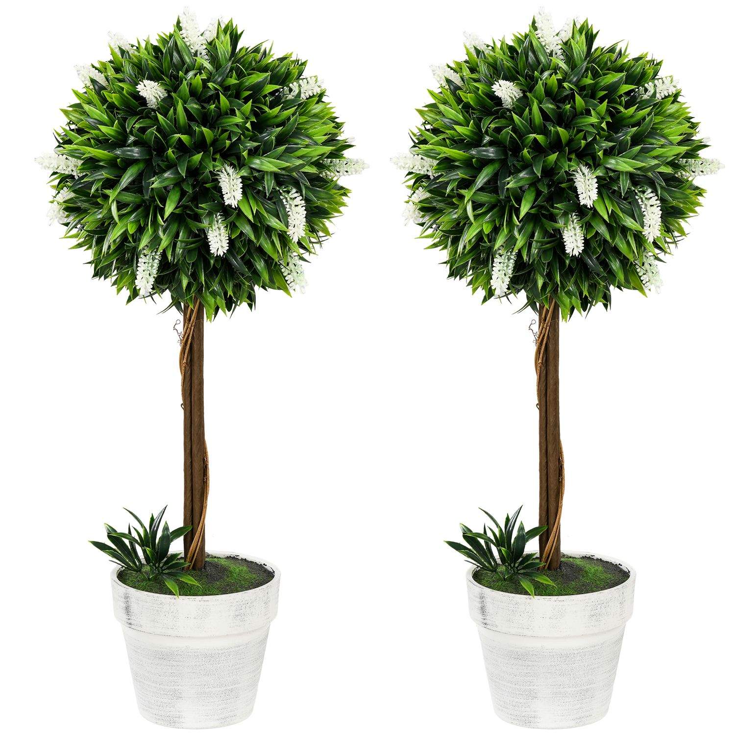 Kunstig lavendel sæt med 2 store 60 cm kunstige planter, kunstige planter i potte, kunstige plastik blomst som ægte til stuen so
