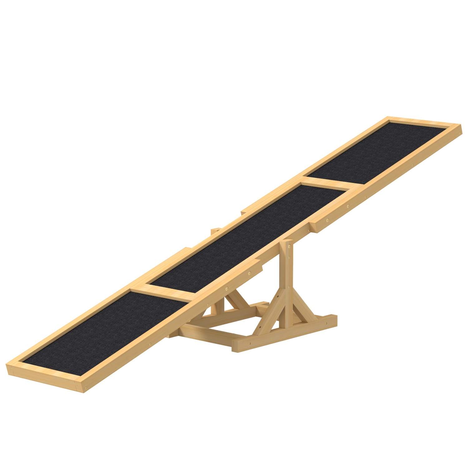 Hundevippe, hundeagilityvippe af træ, skridsikker hundeagilityrampe til hunde under 30 kg, til balance, 180 x 30 x 30 cm gul