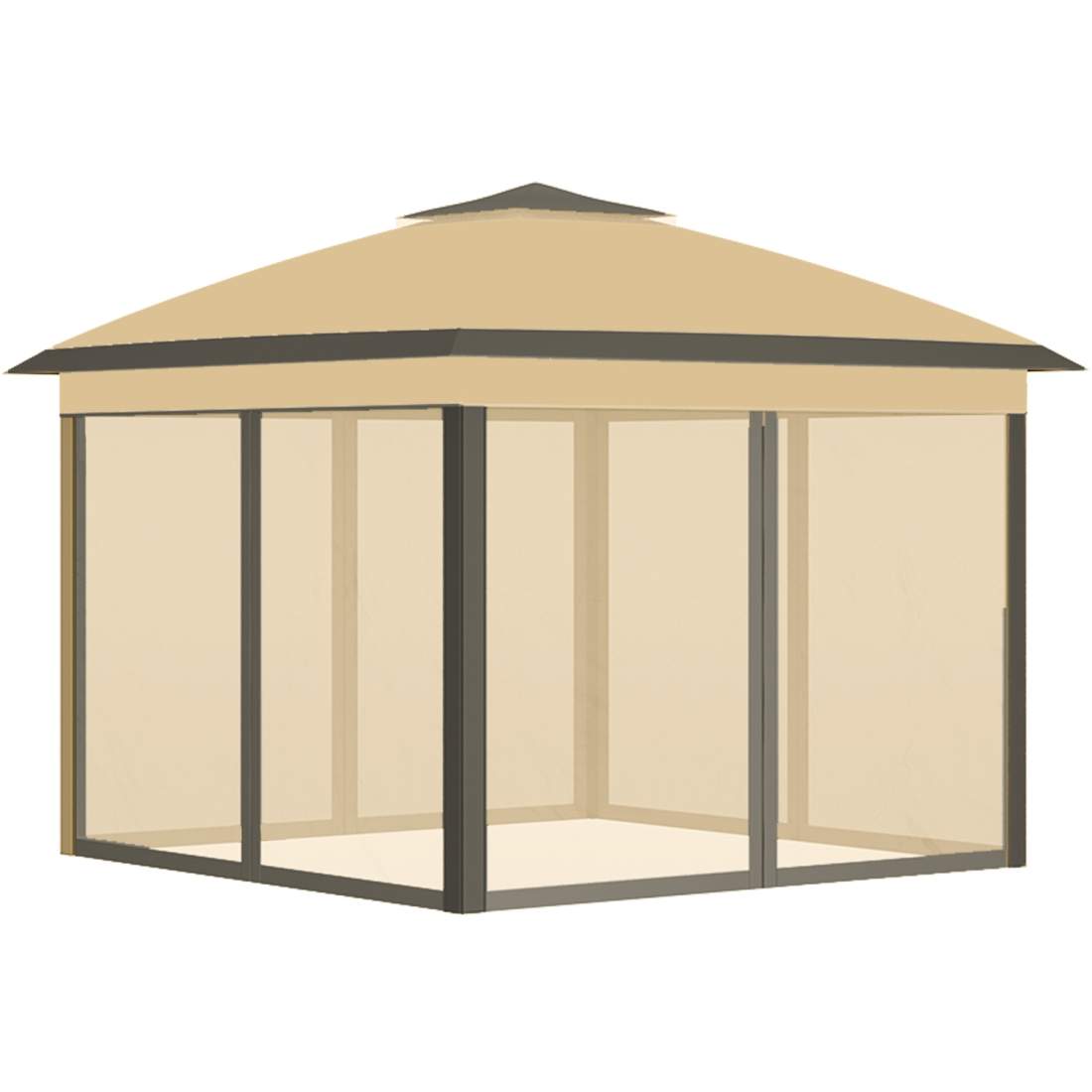 Gazebo 3,3 x 3,3 m, vattenavvisande vintertätt pop-up hopfällbart lusthus med dubbeltak, UV-skydd, hopfällbart partytält trädgår | Hem & Hobby | Pryloteket