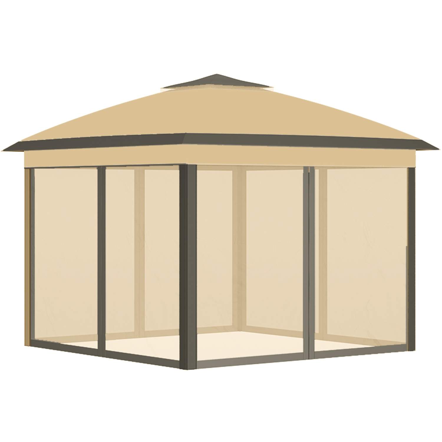 Pavillon 3,3 x 3,3 m, vandafvisende vintertæt pop-up foldepavillon med dobbelt tag, UV-beskyttelse, sammenfoldeligt partytelt ha