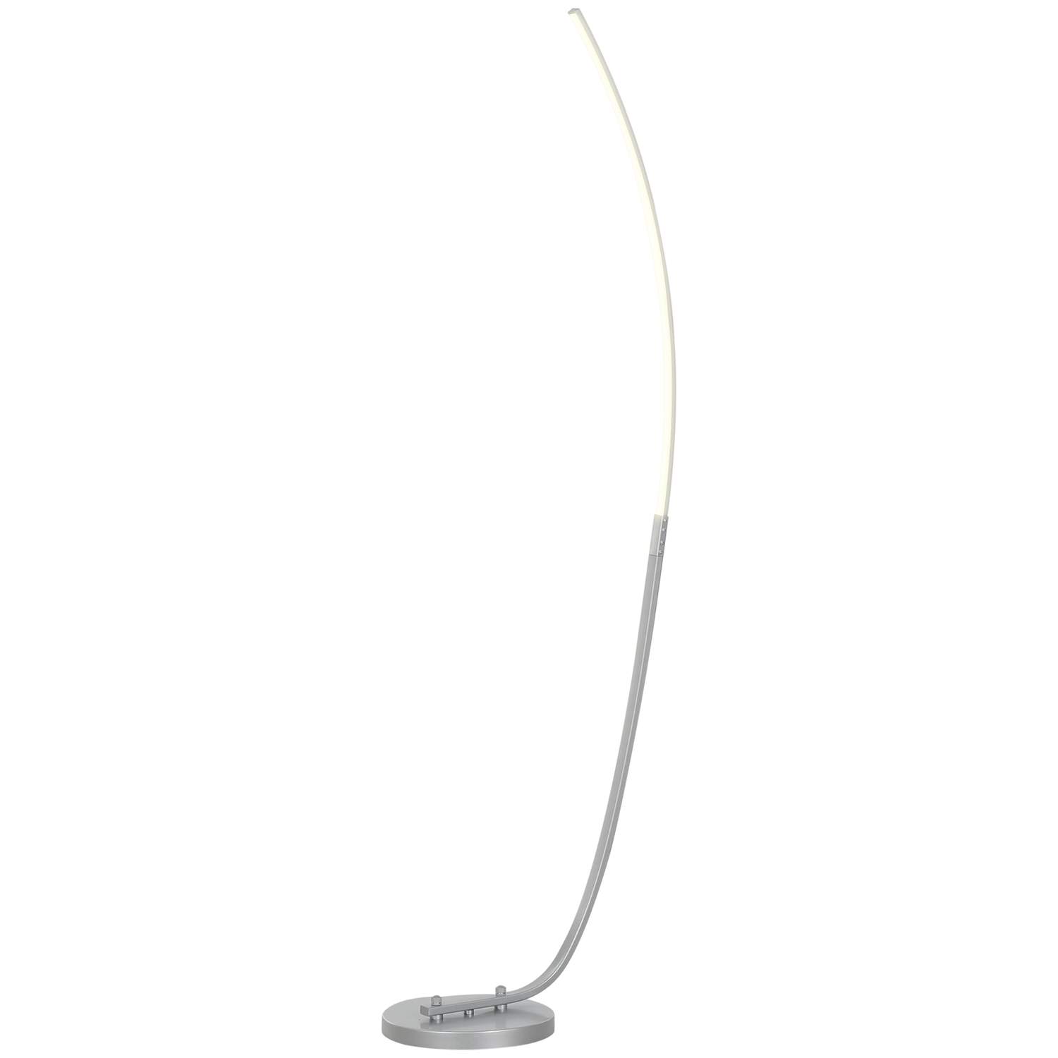 LED gulvlampe stue gulvlampe med fodkontakt, dæmpbar gulvlampe med justerbar lysstyrke, gulvlampe til soveværelse, sølv