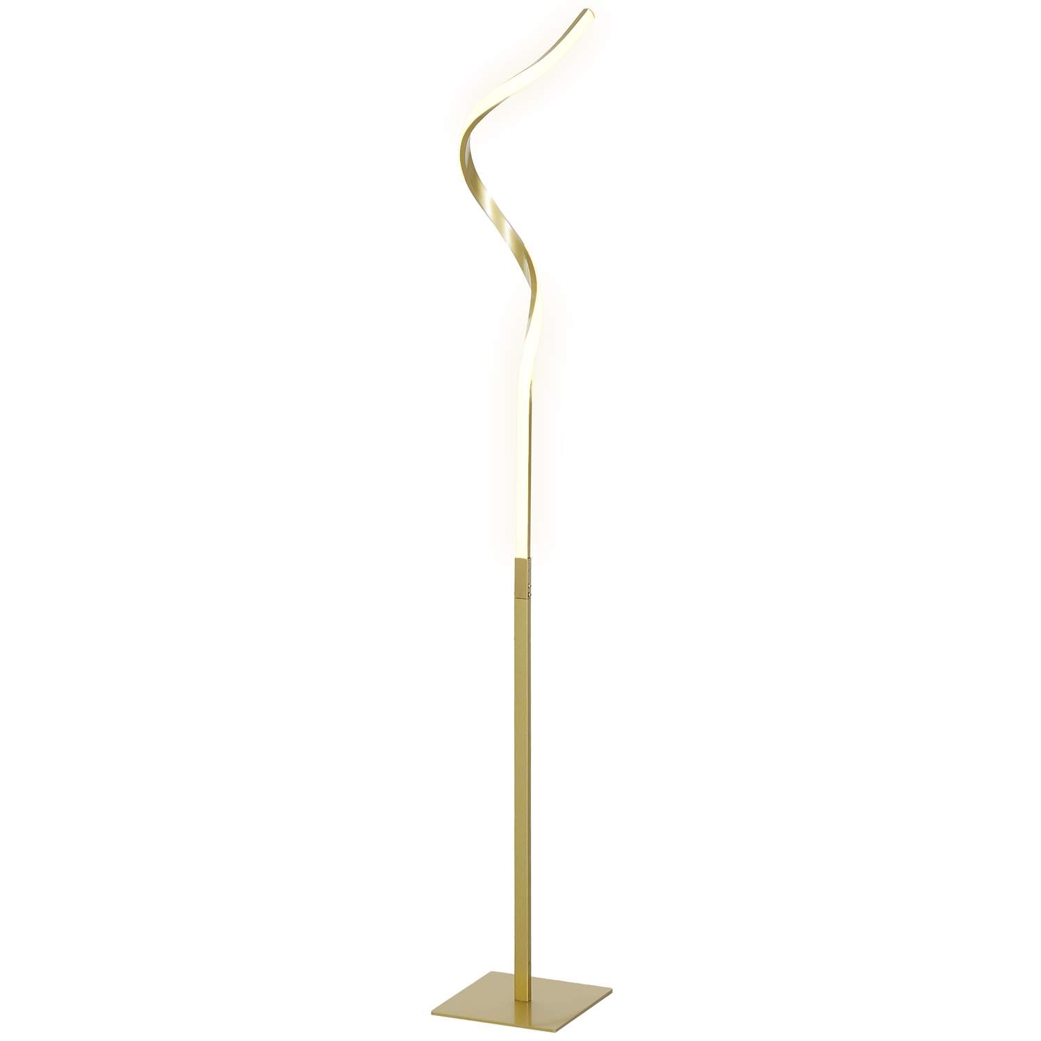 Gulvlampe Dæmpbar LED Gulvlampe med Fodkontakt, 3 Lys Farver, Stue Gulvlampe i Spiral Design Moderne 146 cm Gulvlampe til Sovevæ