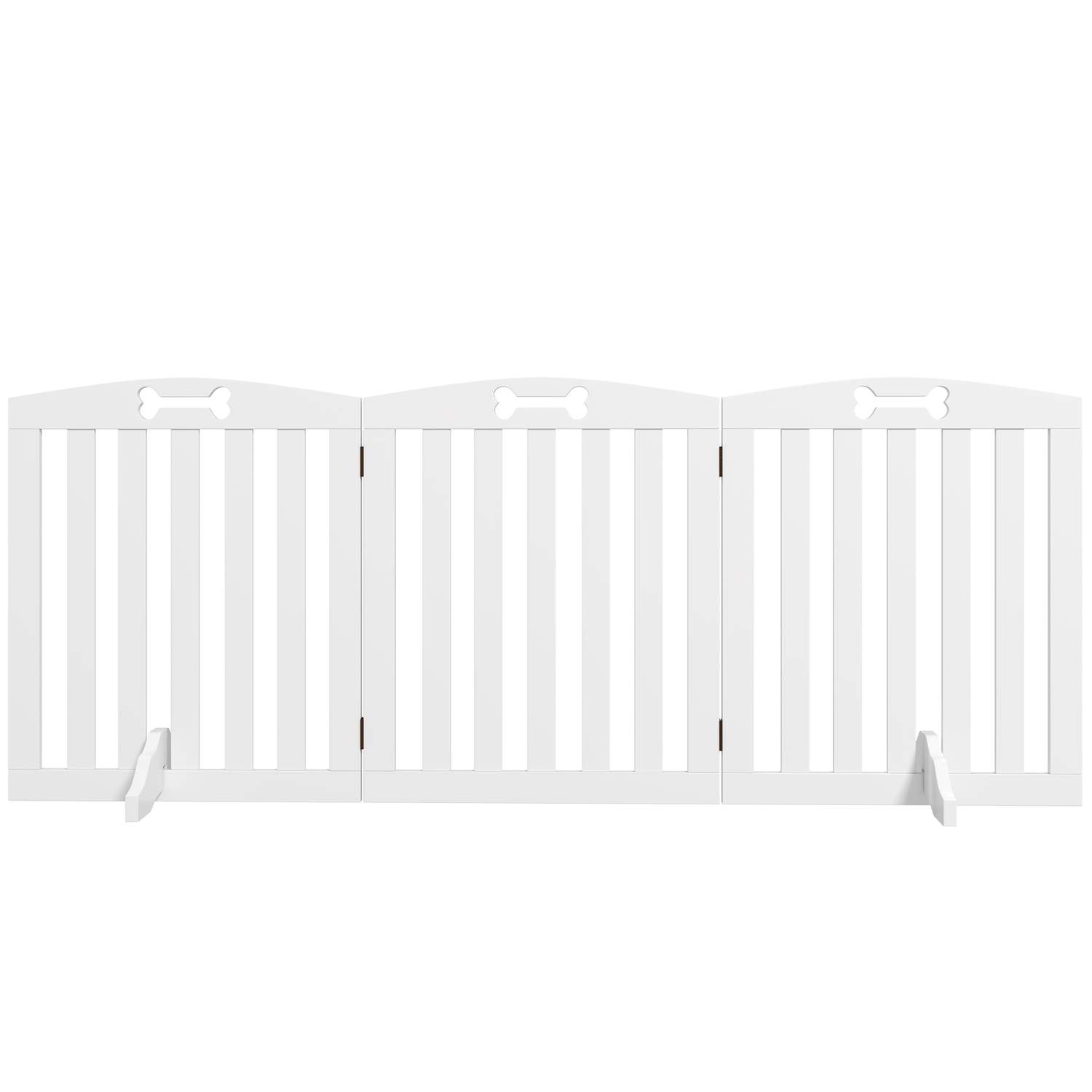 Hundespærreport, 3-delt, 155 x 61 cm, foldbar dørlåge med 2 støttefødder, Fritstående hundelåge, trappelåge til mellemstore hund