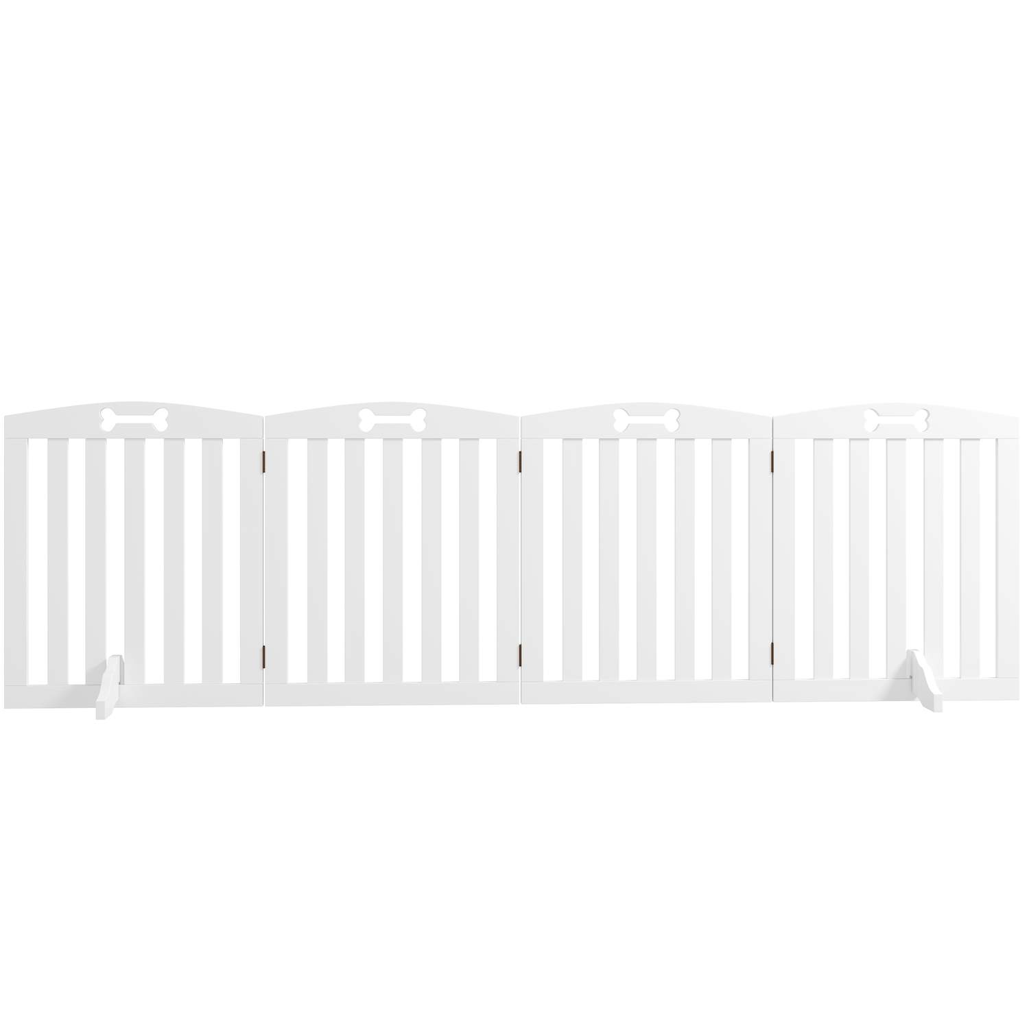 Hundespærreport, 4-delt, 207,5 x 61 cm, foldbar dørlåge med 2 støttefødder, Fritstående hundelåge, trappelåge til mellemstore hu