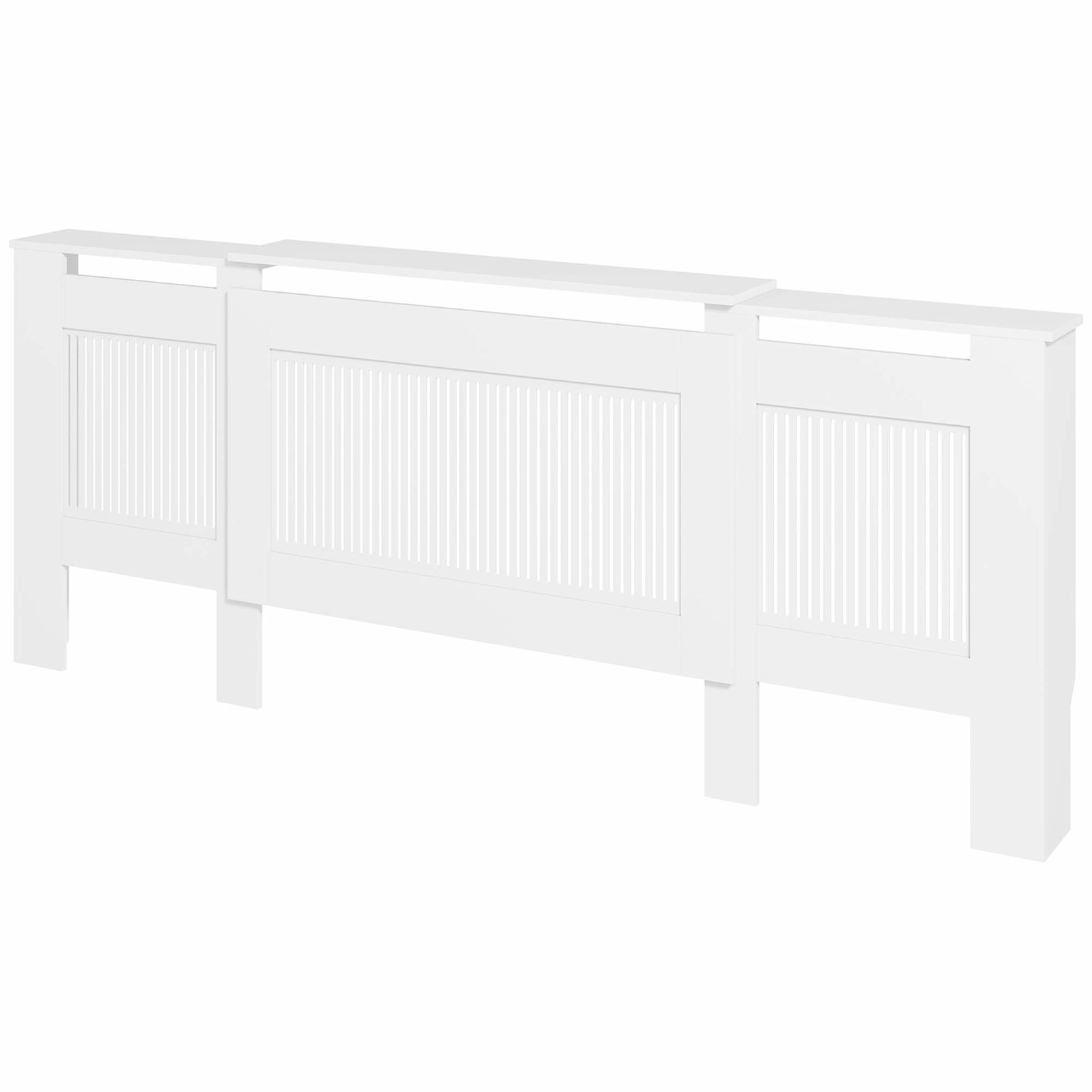 Kylarkåpa utdragbar kylarkåpa med hylla, lameller, värmekåpa värmekåpa kylarkåpa 125-201 x 19 x 81,5 cm vit | Hem & Hobby - Husdjur | Pryloteket