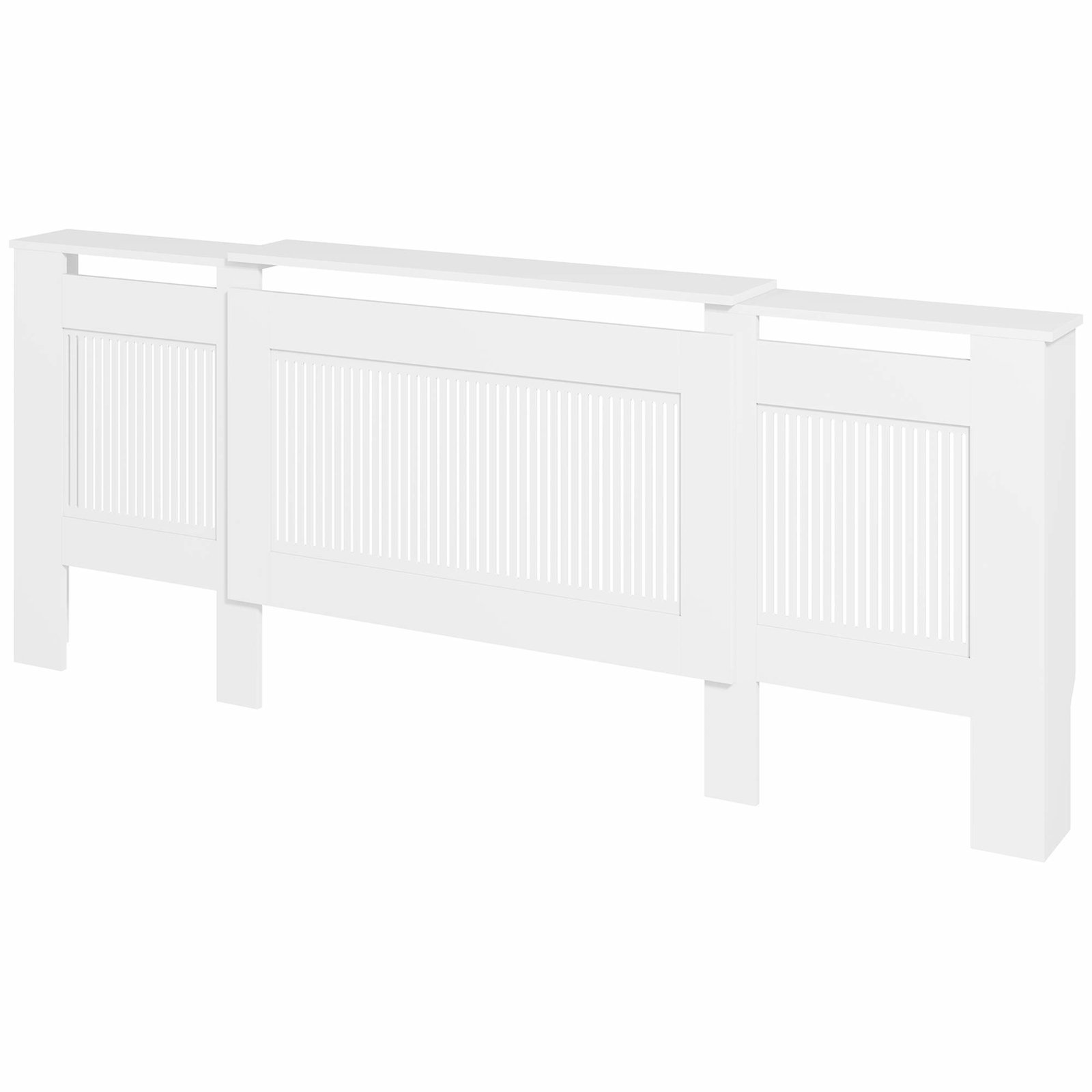 Kølerafdækning udtrækbar radiatorafdækning med hylde, lameller, varmeafdækning varmeafdækning radiatorafdækning 125-201 x 19 x 8