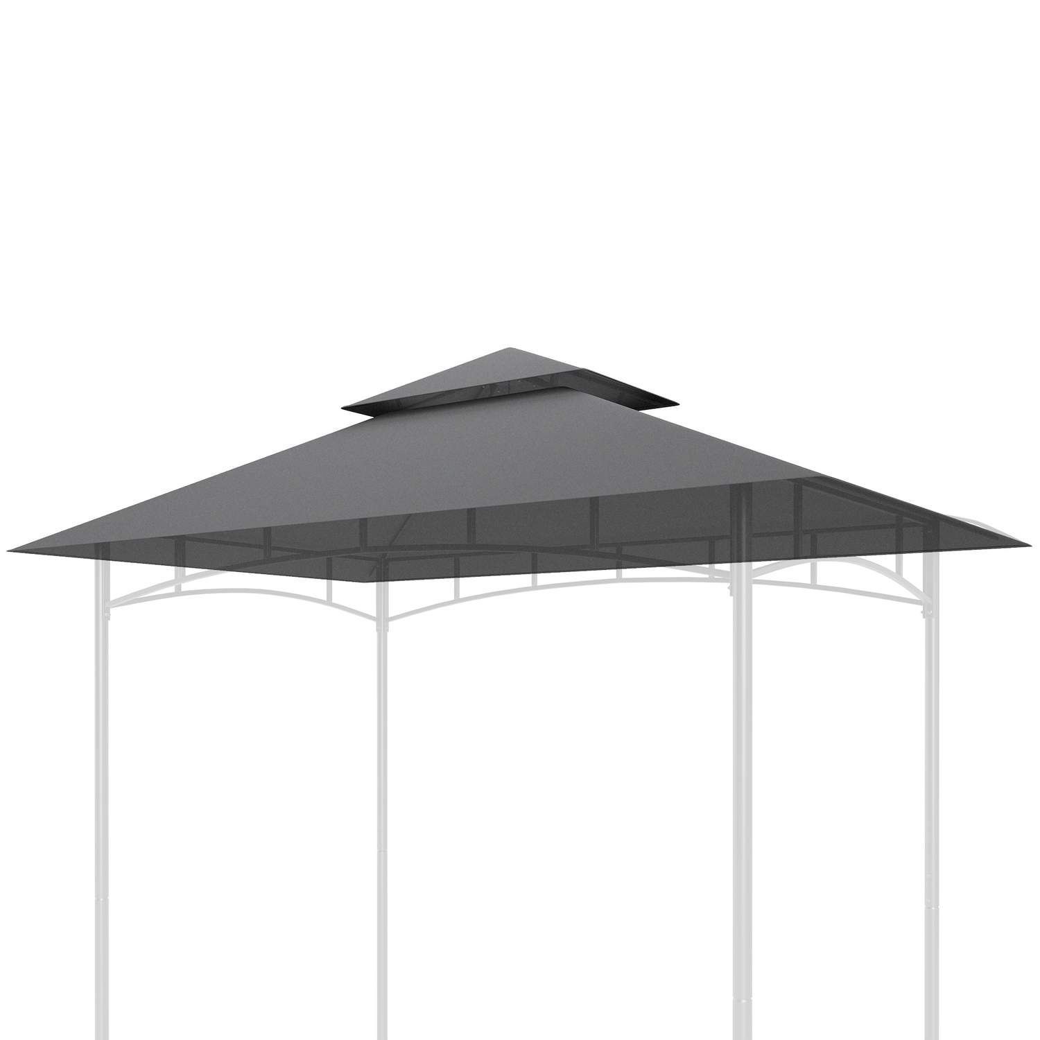 Udskiftningstag til grillpavillon 1,5 m x 2,4 m Kun udskiftningstag, dobbeltlags beskyttelsesdæksel, vandtæt udendørs baldakin,