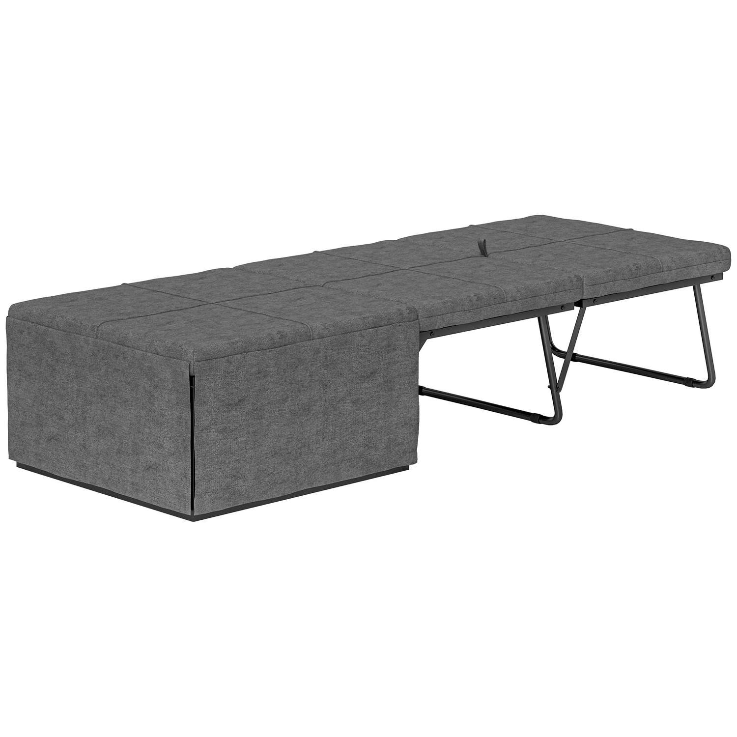Sammenklappelig seng ca. 190x60 cm gæsteseng med 8 cm skummadras, foldbar rejseseng, voksen enkeltseng, metalseng kan holde op t