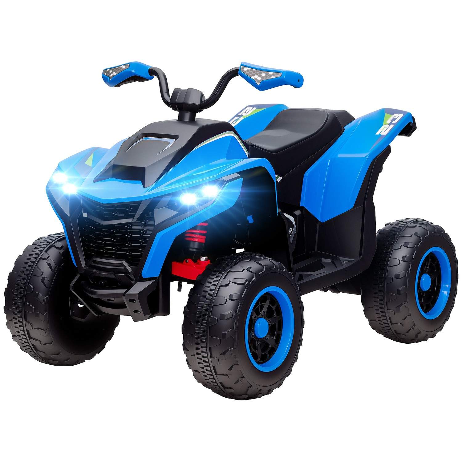 Elektrisk Quad til børn 12V Elektrisk børnequad med 2 motorer, 3-6km/t Børnequad med affjedring, LED-lys, Børnebil med USB, Musi