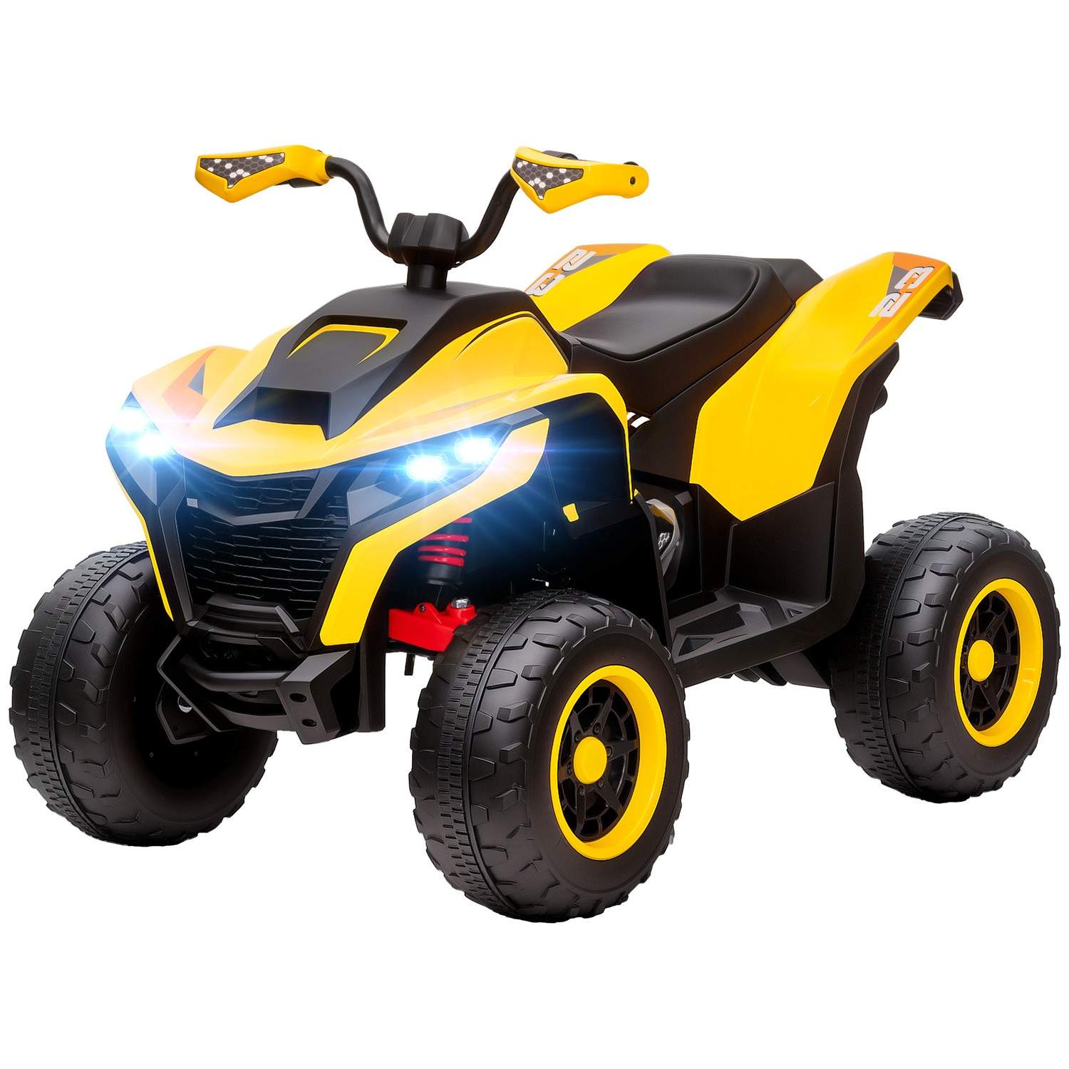 Elektrisk Quad til børn 12V Elektrisk børnequad med 2 motorer, 3-6km/t Børnequad med affjedring, LED-lys, Børnebil med USB, Musi
