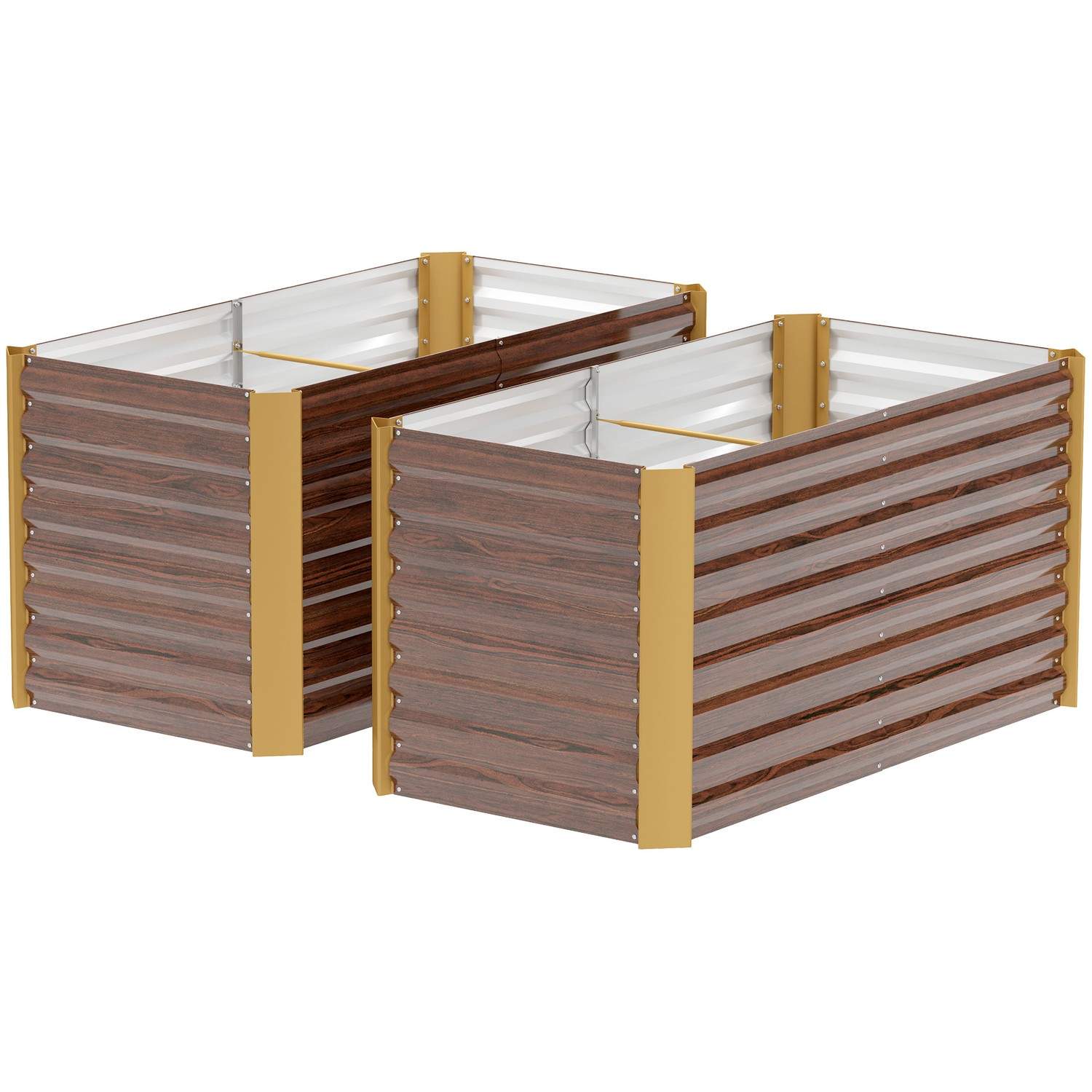 Sæt med 2 højbeds blomsterbede, vejrbestandigt, plantebed, kold ramme, havebed, plantekrukke, plantekasse af galvaniseret stål,