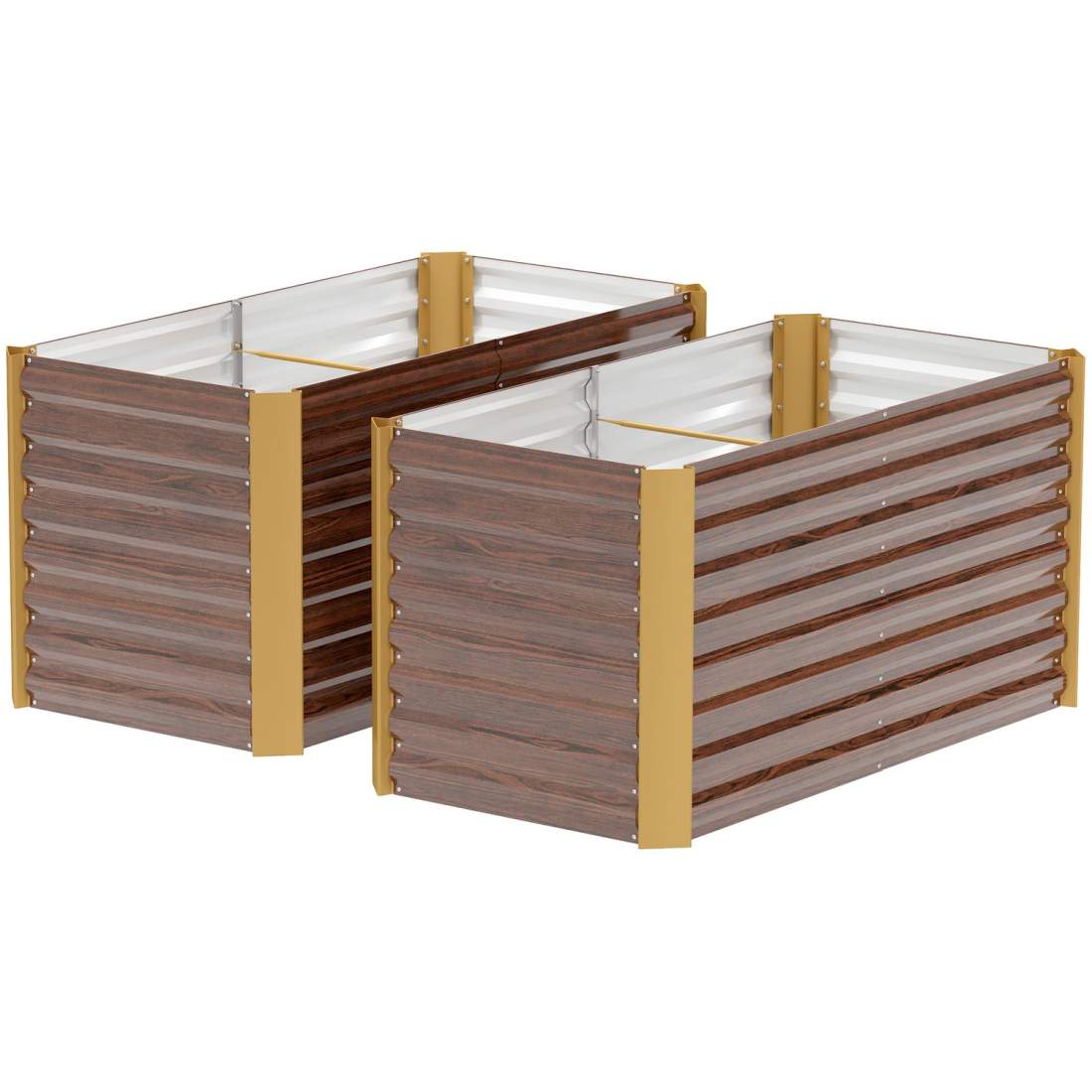 Set med 2 högbäddsrabatter, väderbeständig, växtrabatt, kallram, trädgårdsbädd, växtkruka, växtlåda av galvaniserat stål, blomlå | Hem & Hobby - Hem & Hushåll - Trädgårdsartiklar - Blomlåda | Pryloteket