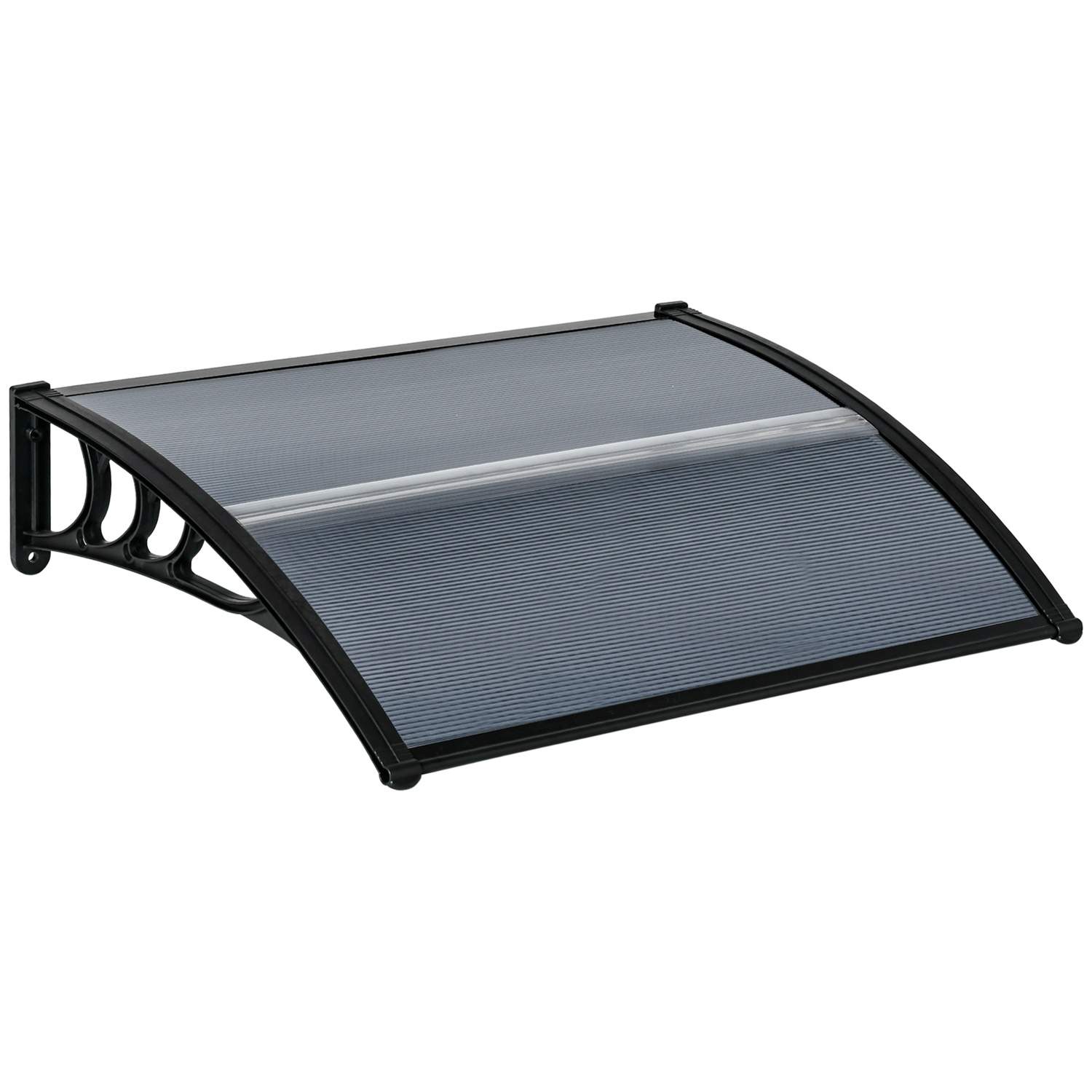 Baldakin til hoveddør 100 x 75 cm buet baldakin lavet af aluminium og polycarbonat baldakin med UV-beskyttelse hoveddørs baldaki