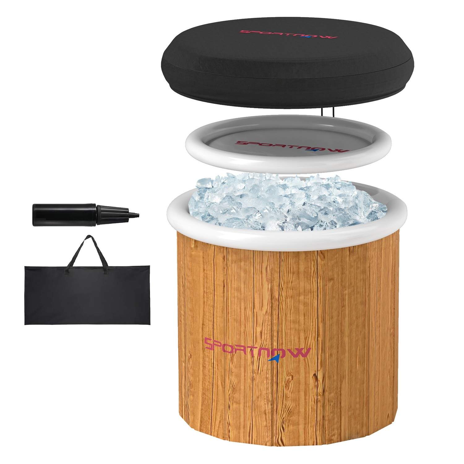 Isbadkar Isbadkar, 300 liters uppblåsbar istunna med lock, bärväska, luftpump, för idrottare och nybörjare Brun | Leksaker & Spel - Leksaker - Bad- & Vattenlek - Uppblåsbart | Pryloteket