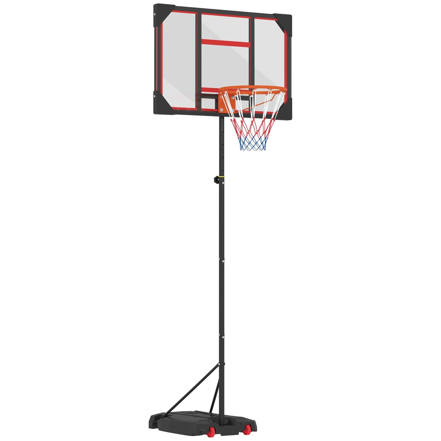 Udendørs basketballkurv til børn, 210-260 cm højdejusterbar basketballstander med hjul, basketballsystem med stativ til børn fra