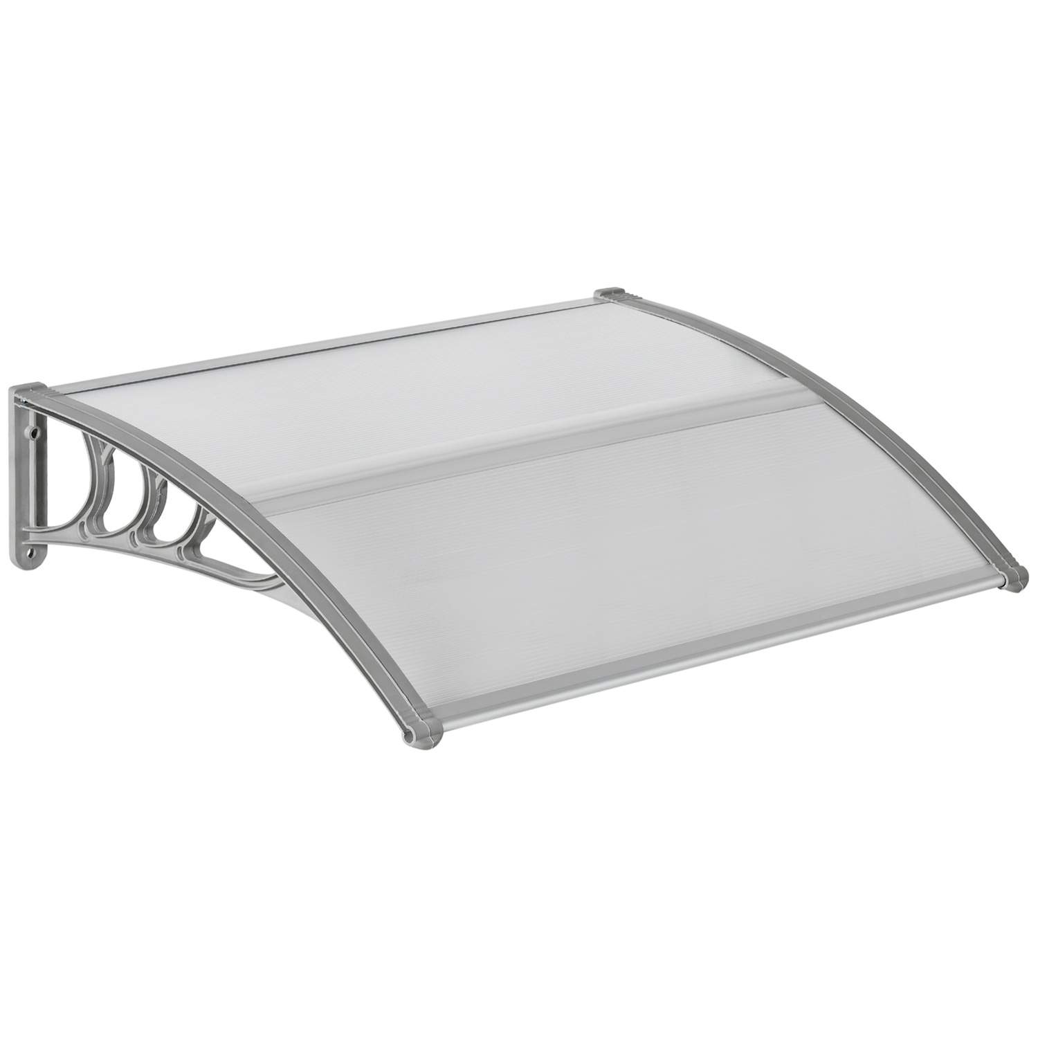 Baldakin til hoveddør 100 x 75 cm buet baldakin lavet af aluminium og polycarbonat baldakin med UV-beskyttelse hoveddørs baldaki