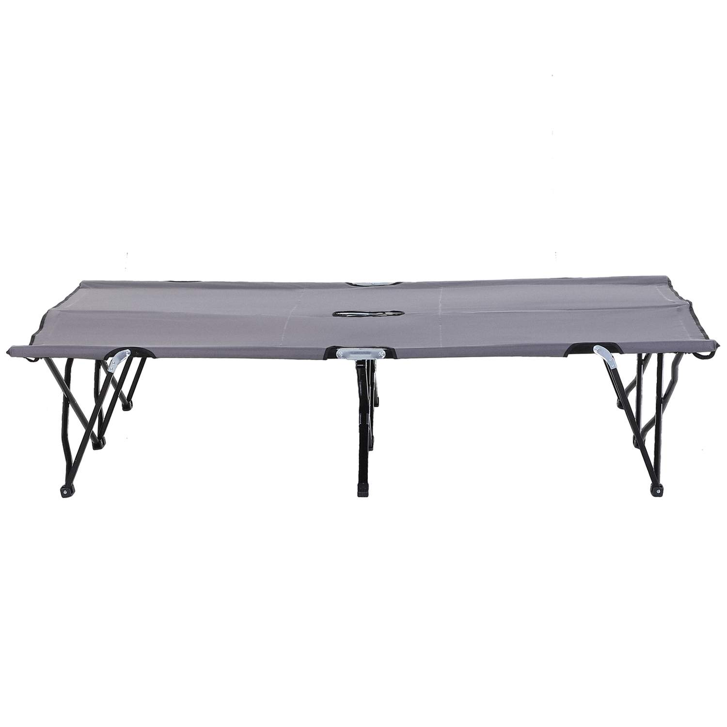 Campingseng, foldbar til 2 personer, feltseng, klapseng med bæretaske, kan rumme op til 136 kg, stål Oxford grå 193 x 125 x 40 c