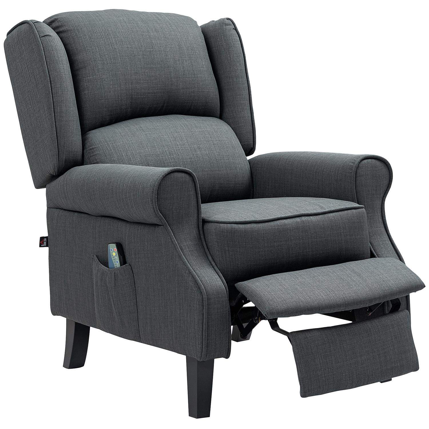 Afslapningsstol TV-stol med liggefunktion Elektrisk justerbar massagestol med varmefunktion Foddel sidelomme Fjernbetjening TV-s