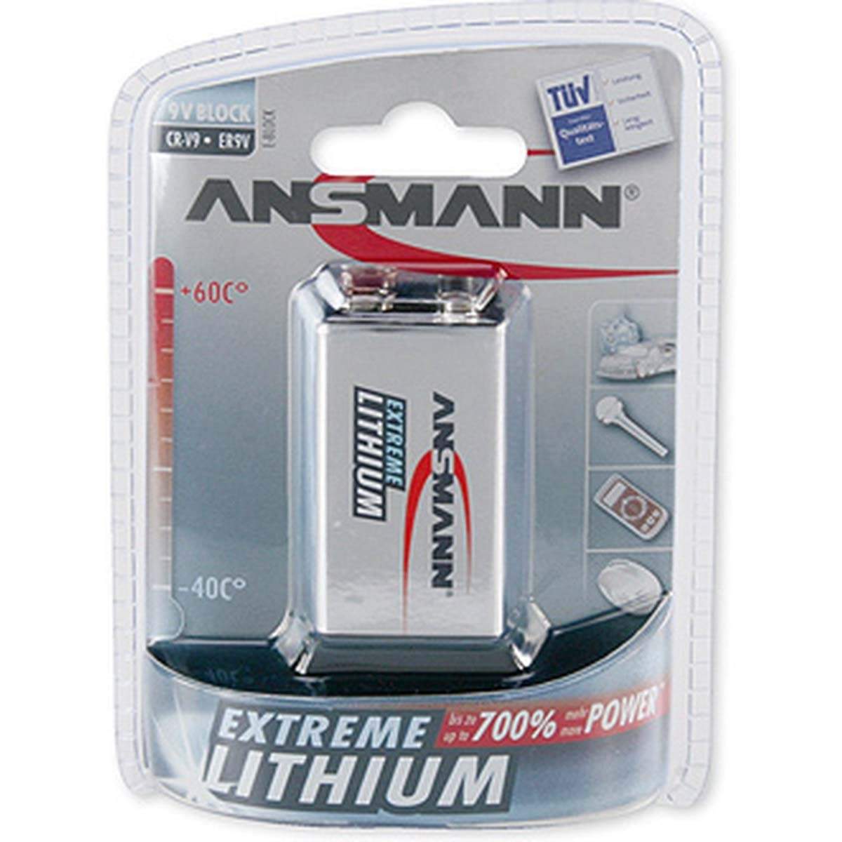 Alternativ bild 1 för ANSMANN Extreme Lithium 9-V-Block - Batteri 9V - Li