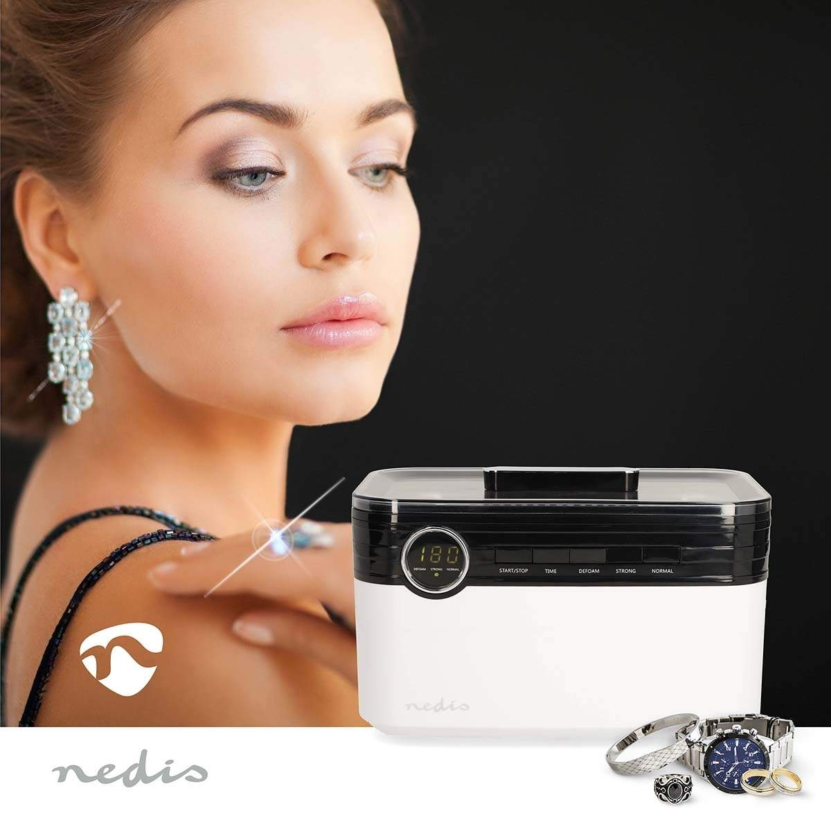 Alternativ bild 1 för Nedis Ultrasonic Jewelry Cleaner | Power Supply | 220