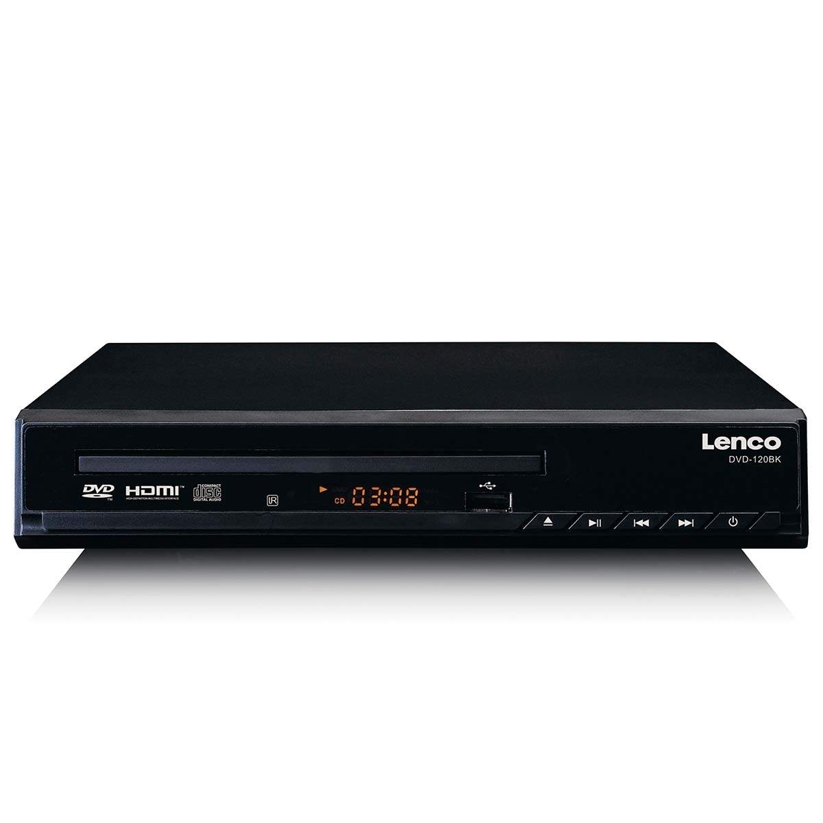 Alternativ bild 1 för Lenco DVD-120, NTSC, PAL, 20 - 20000 hz, 90 dB, 75 O, -60 dB, AVI, MPEG4, MPG